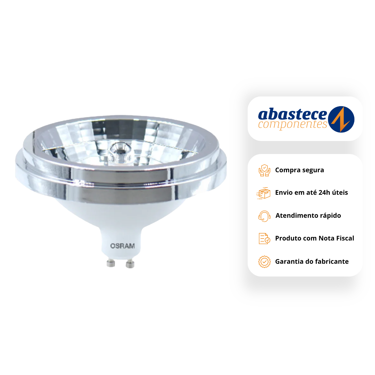 Lampada Led AR111 11W 2700K 950Lm Bivolt Ip20 24° Irc80 Dim Osram