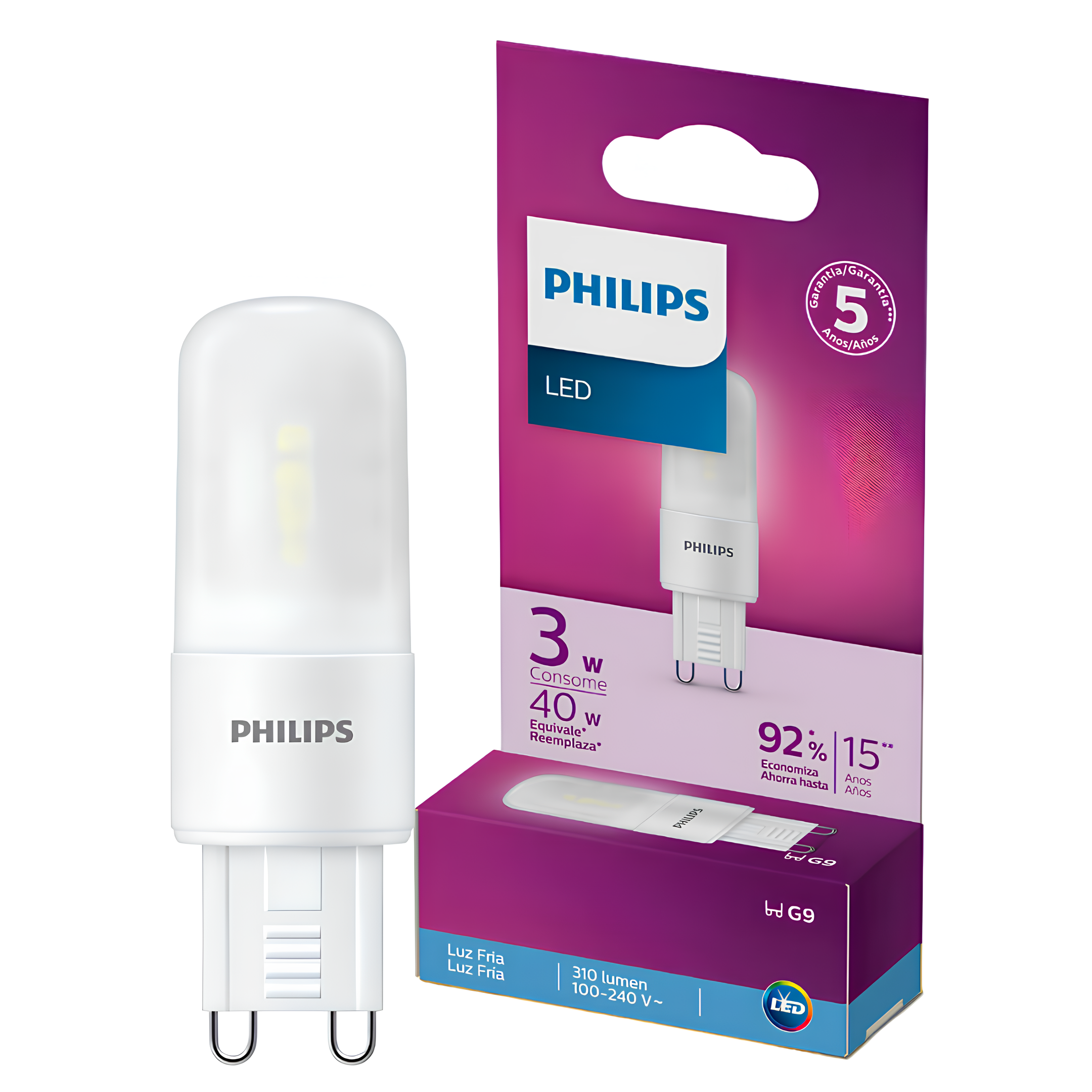Lampada Led Halopin 3W 6500K 310Lm Bivolt G9 Philips