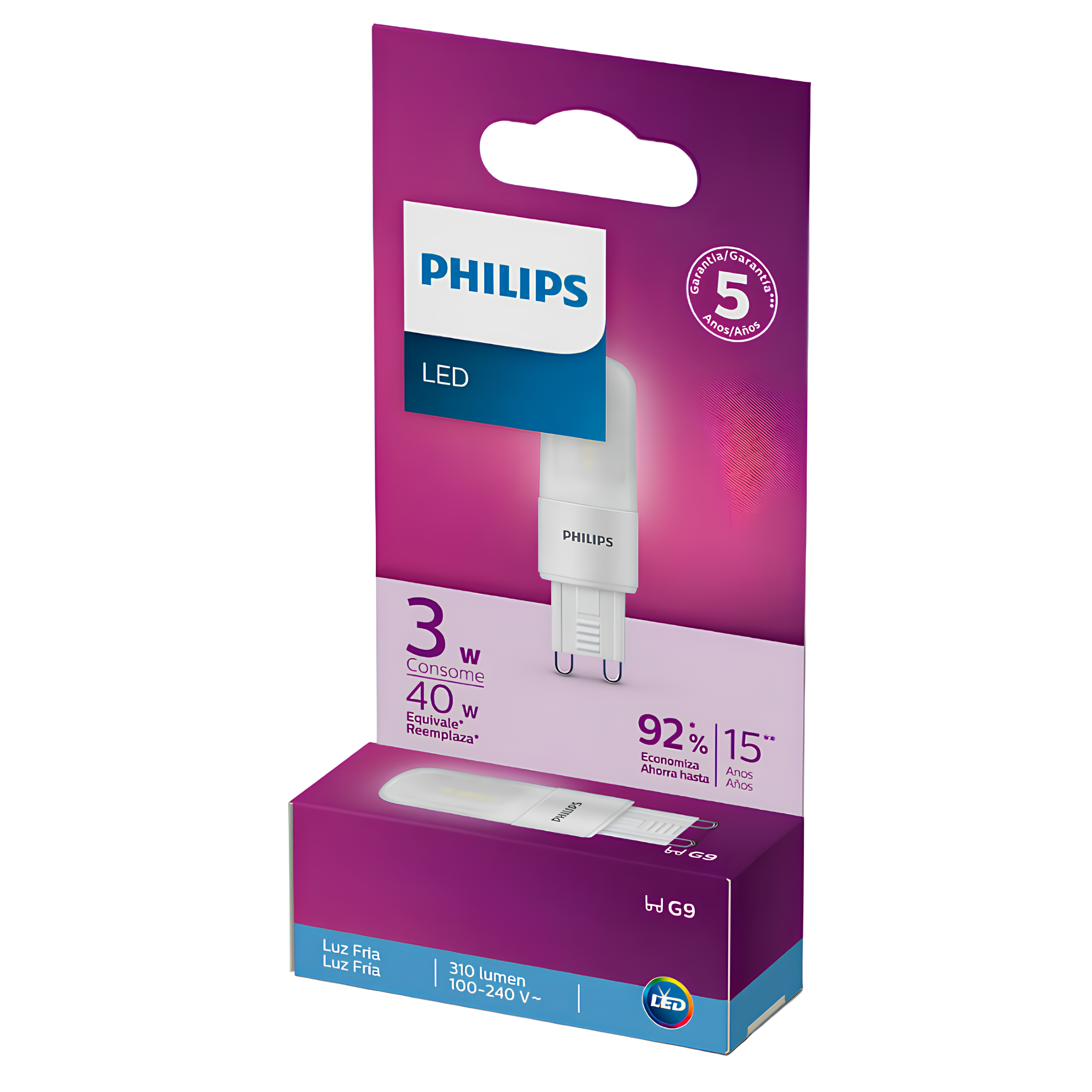 Lampada Led Halopin 3W 6500K 310Lm Bivolt G9 Philips
