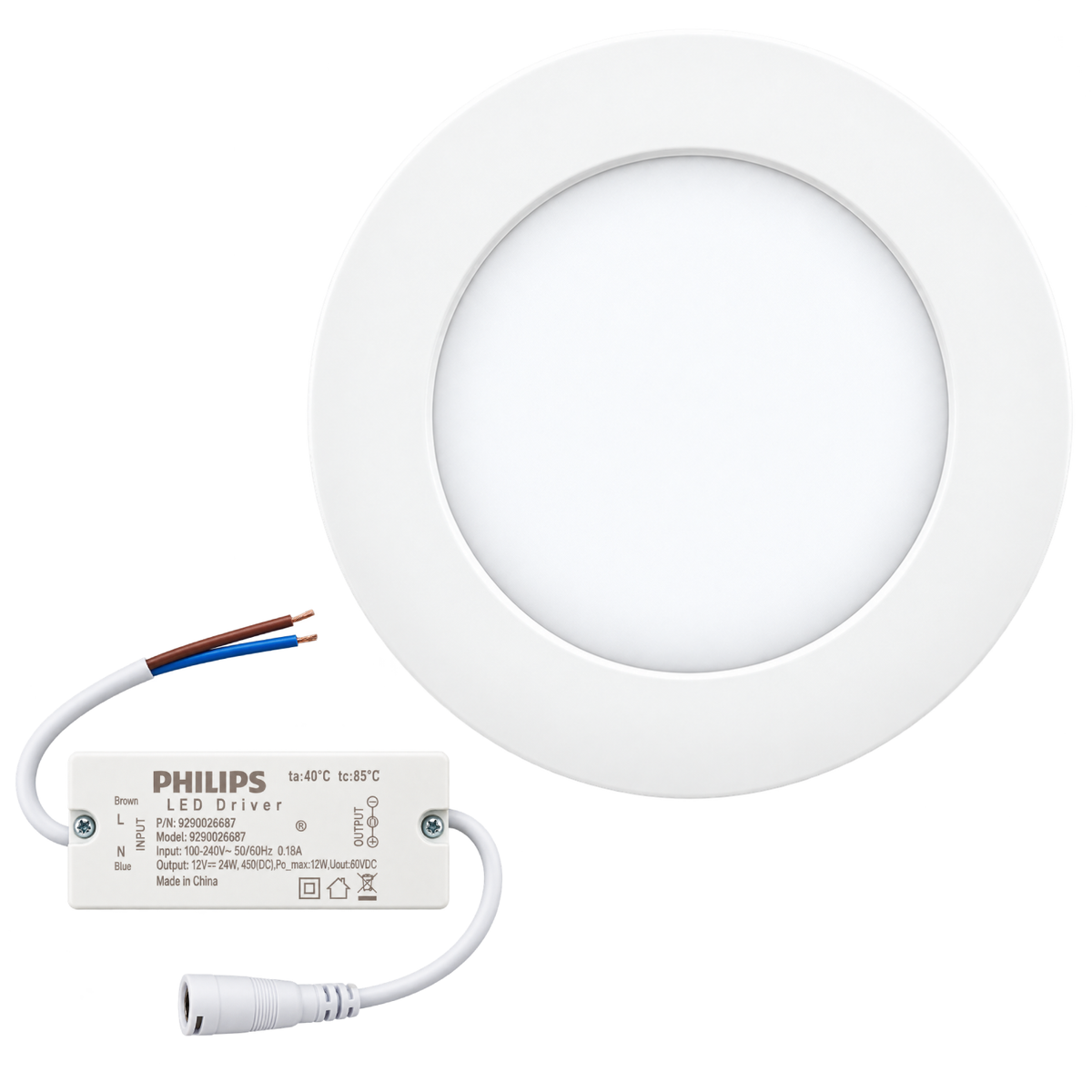 Luminária Led Redonda Embutir 12W 900Lm 17Cm Bivolt Dl252 Philips
