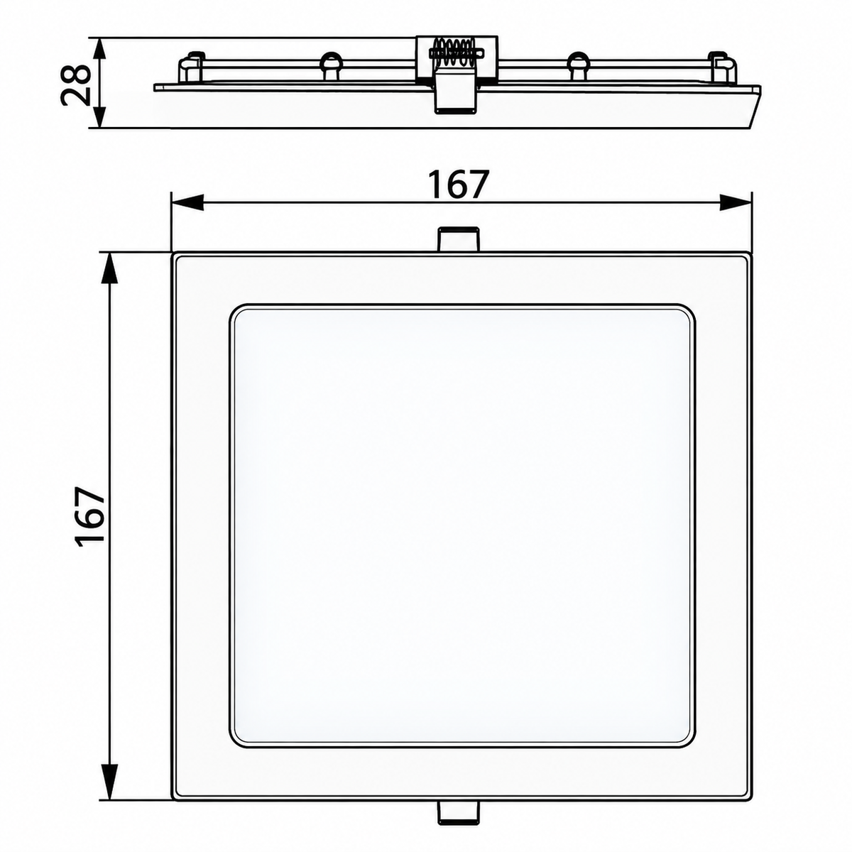 Luminária Led Quadrada Embutir 12W 900Lm 16,7Cm Bivolt Dl252 Philips