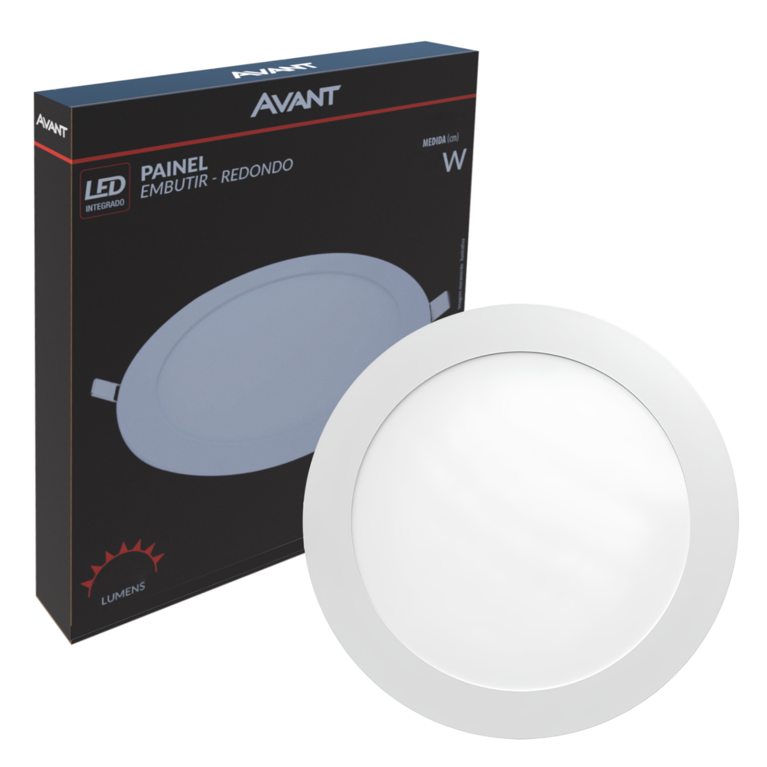 Plafon Painel De Embutir Led Redondo 18w Slim Pop Avant