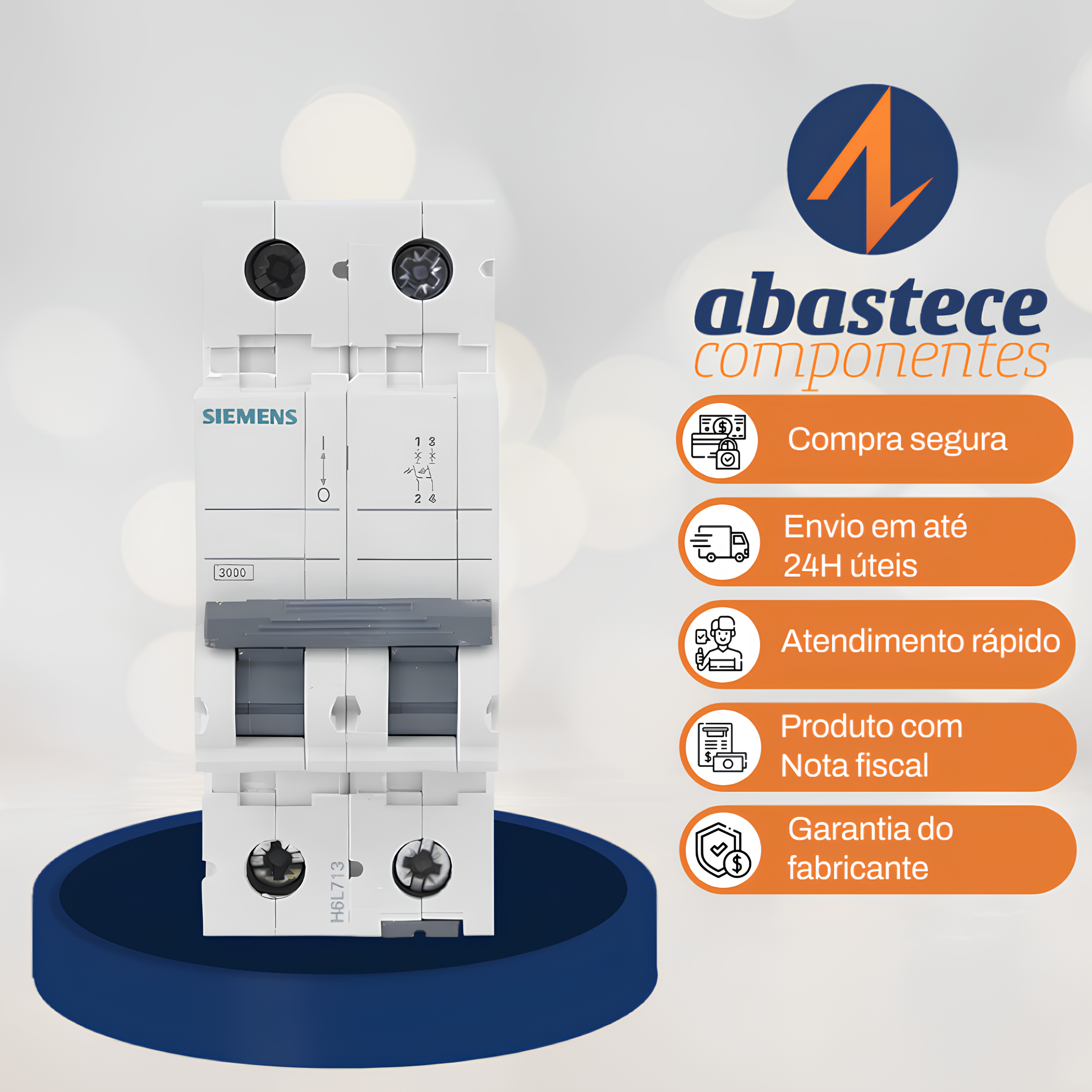 Disjuntor Bipolar 6A Curva C 5SL12067MB Siemens