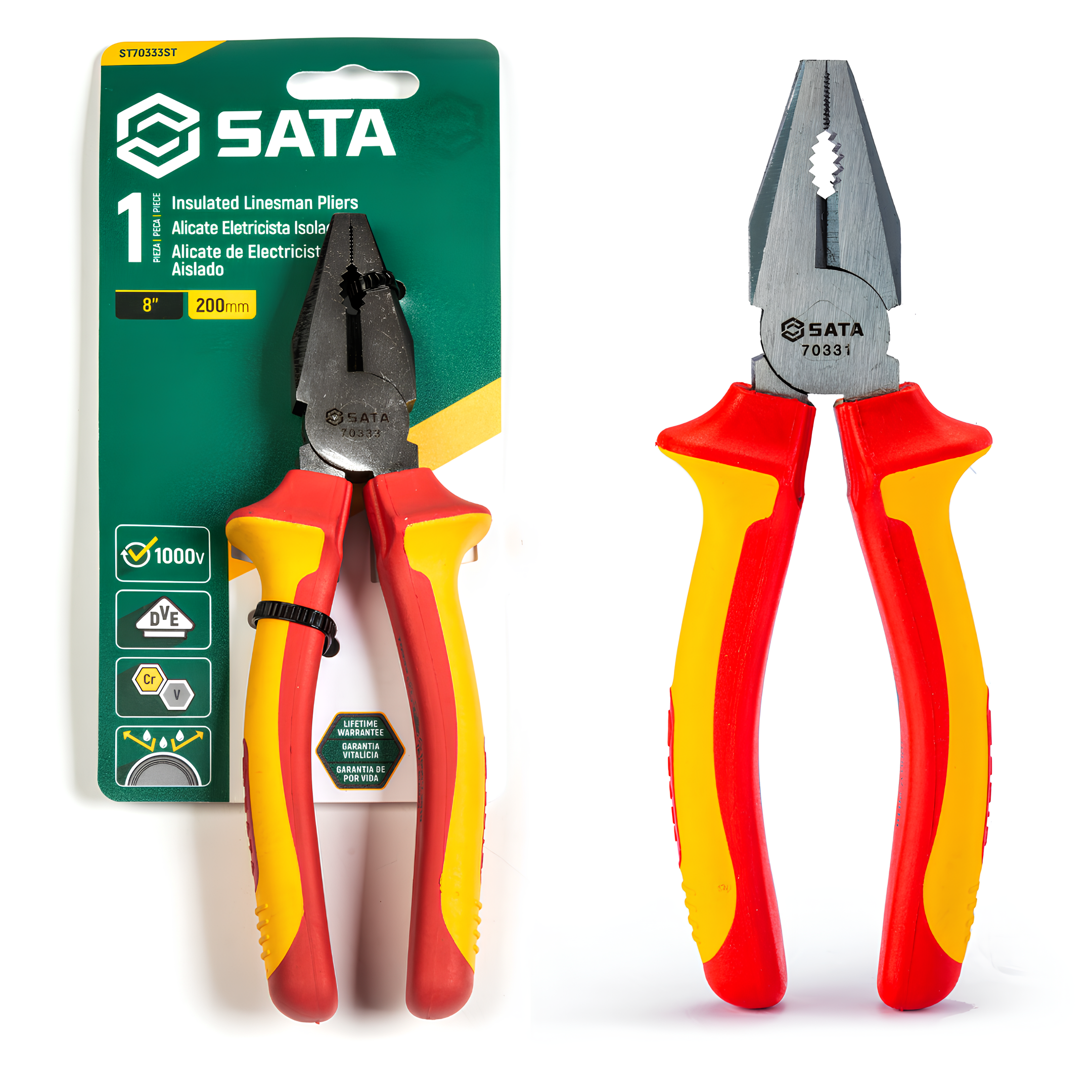Alicate Universal Isolado Vde De 8" ST70333ST Sata