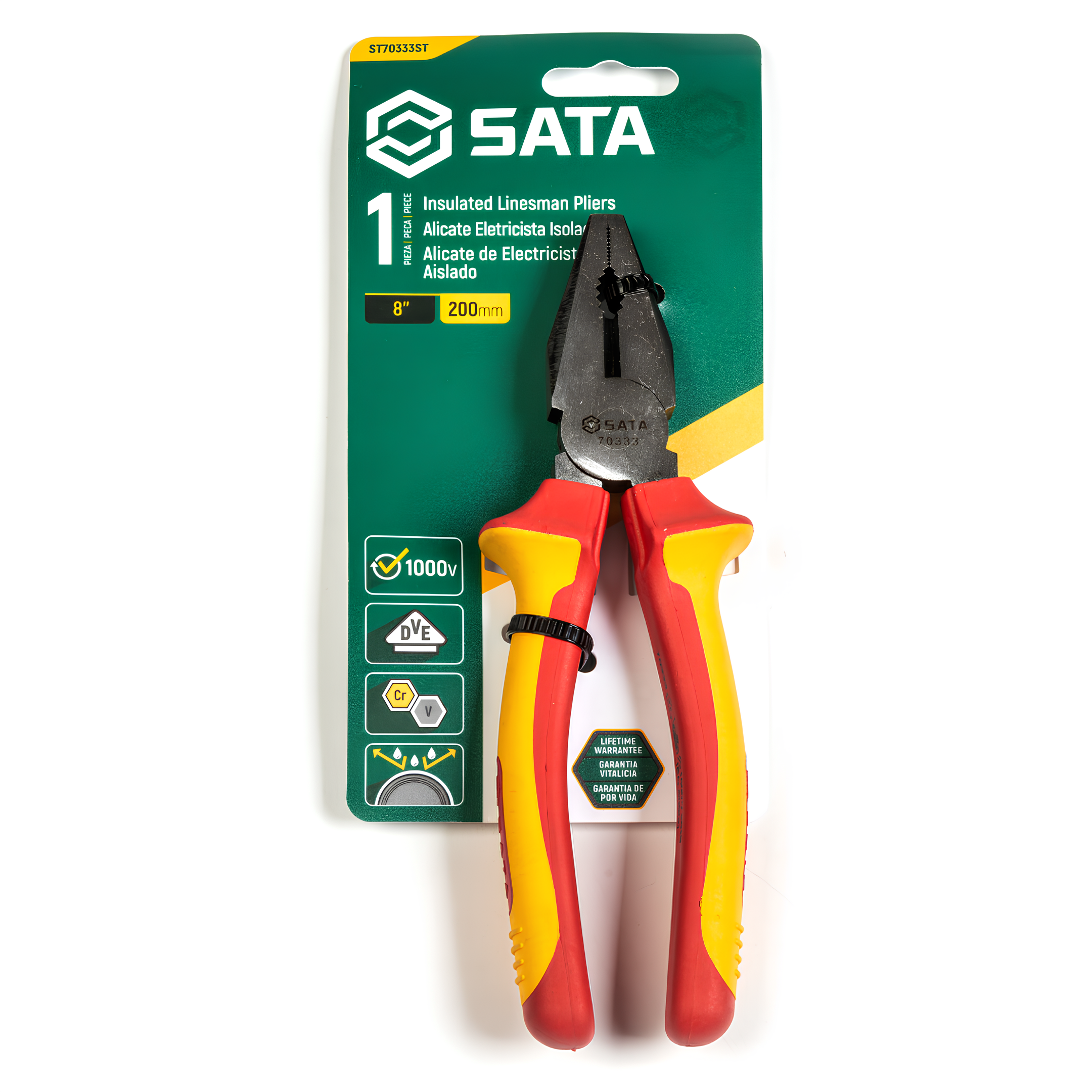 Alicate Universal Isolado Vde De 8" ST70333ST Sata