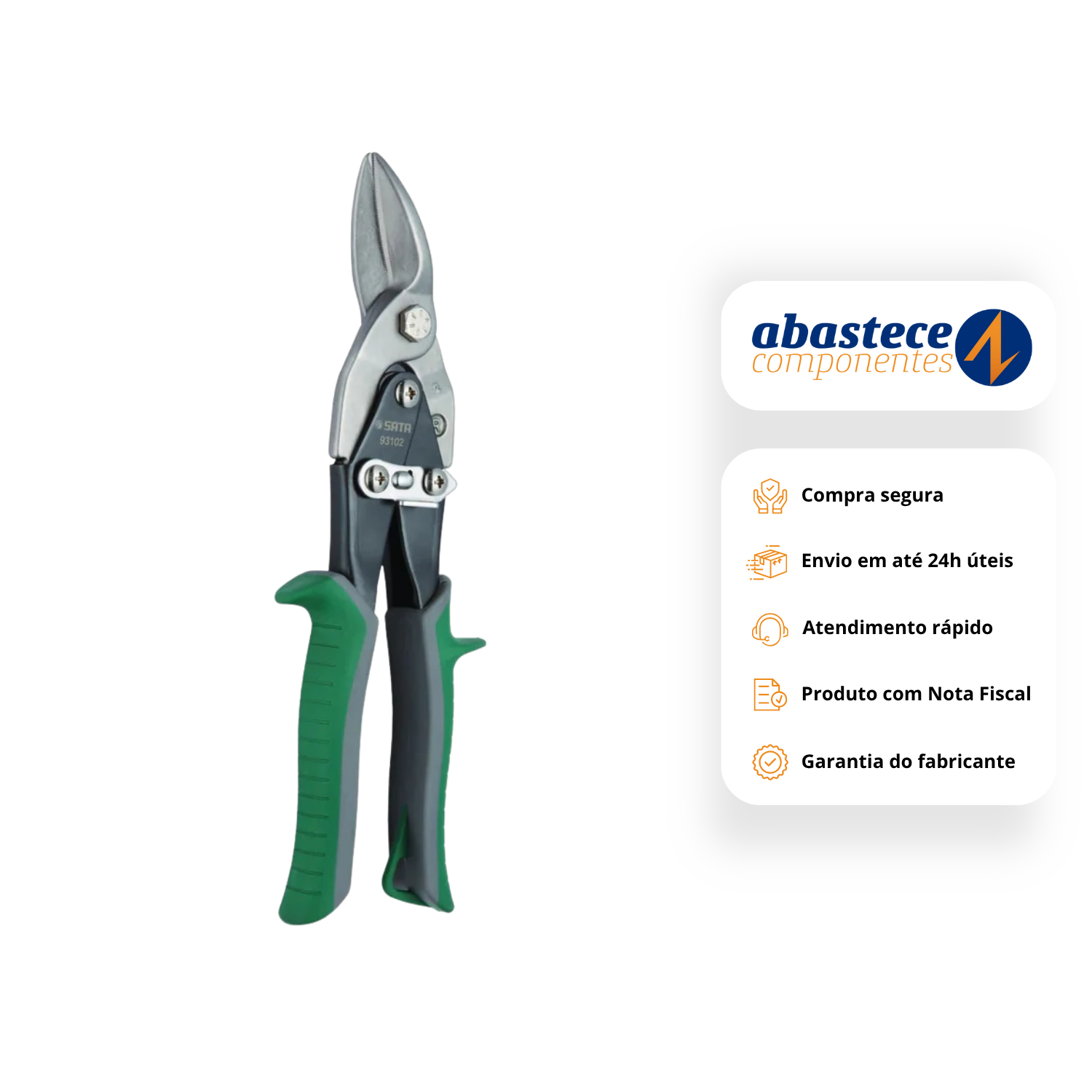 Tesoura Aviação Corte Direito 10" St93102st Sata