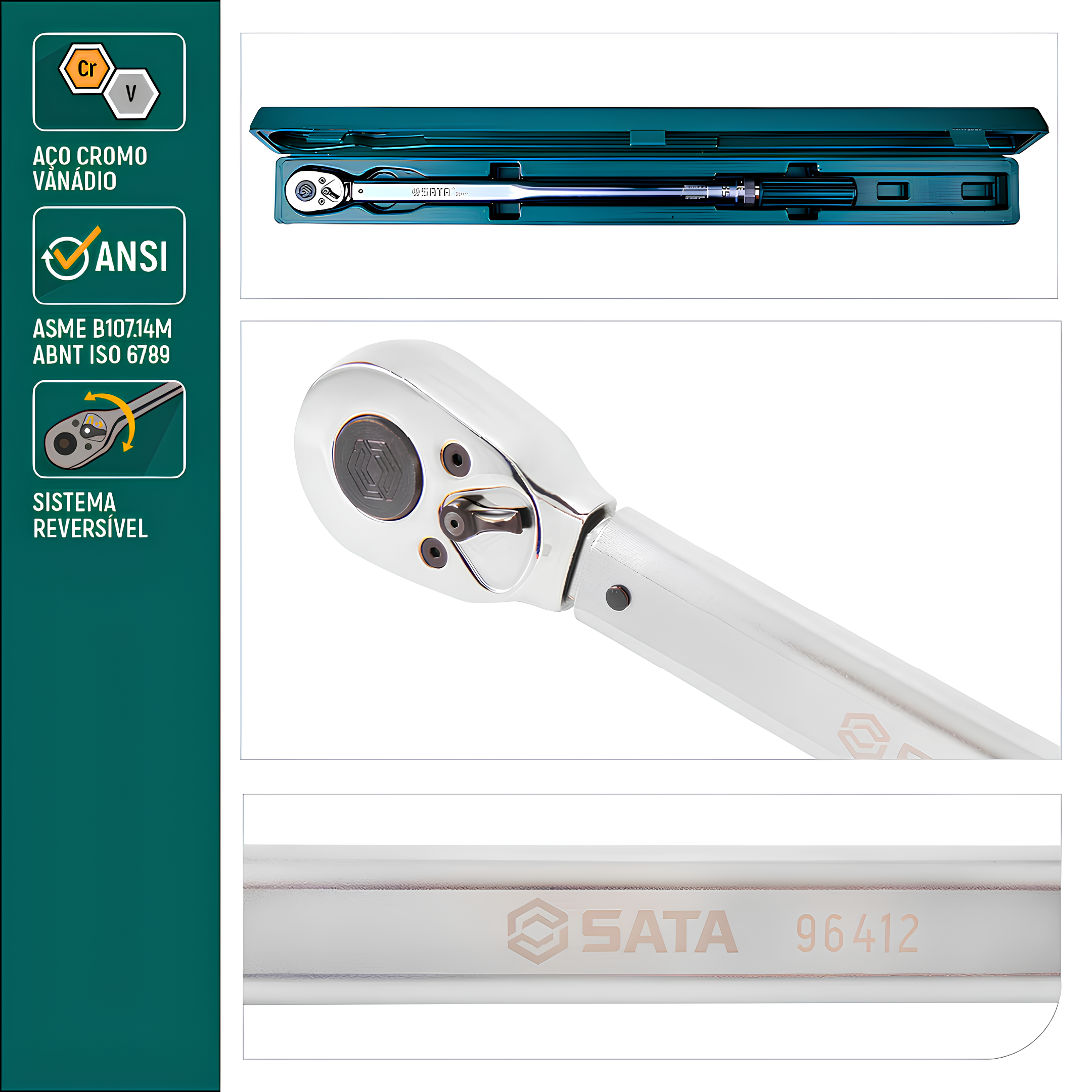 Torquimetro De Estalo 3/4” 160 A 800Nm ST96412SC Sata