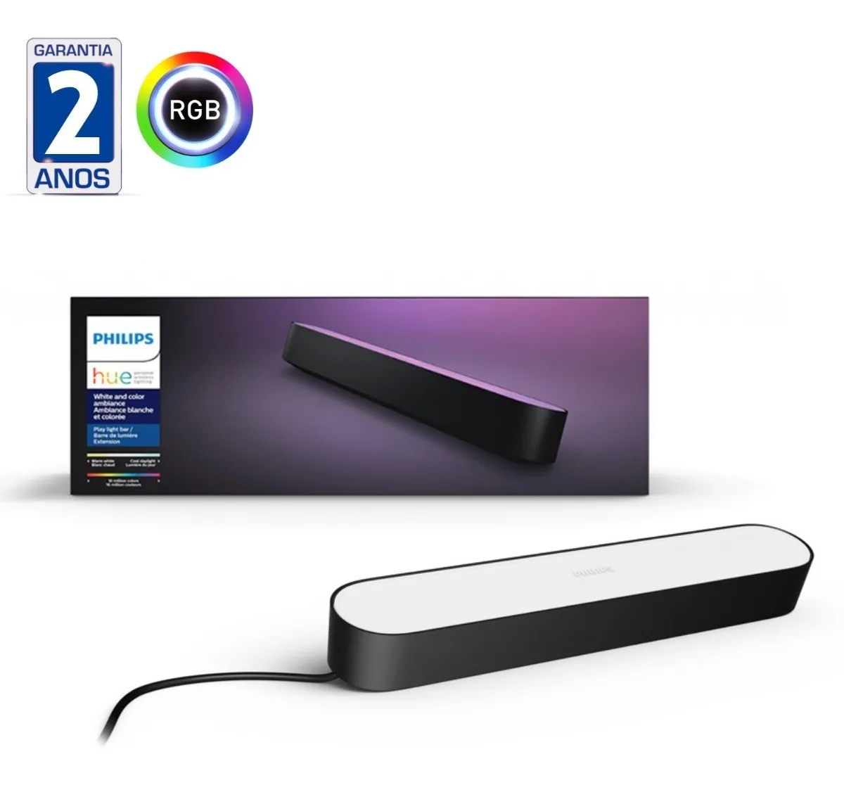Philips Hue Play Light Bar Extensão Singlepack Color Ambiance Smart Philips Hue Play Light Bar Extensão Singlepack Color Ambiance Smart
