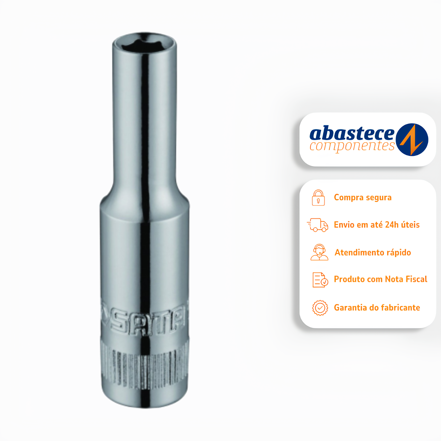 Soquete Sextavado Longo 1/4 13mm Sata ST11410SC