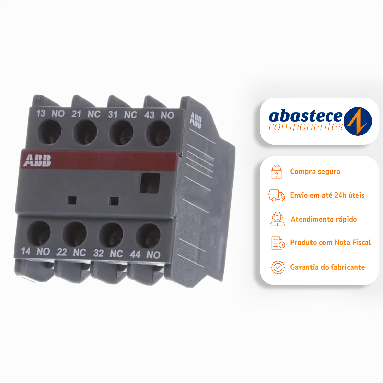 Contatos Auxiliares, Frontal CA5X-22M, 2 NA+2 NF - ABB