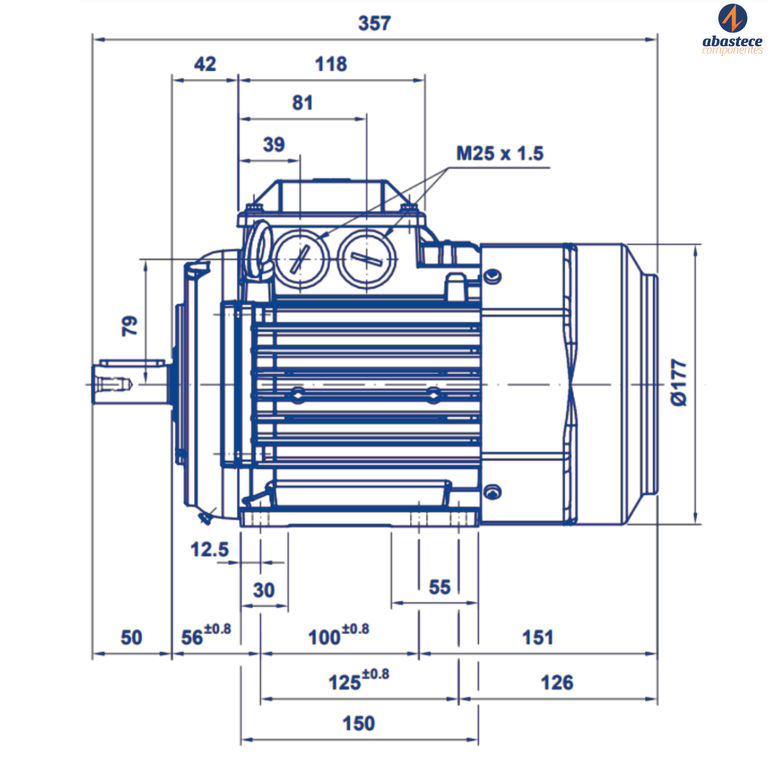 Motor Elétrico Trifásico 2CV/1,5kW 2 Polos Abb