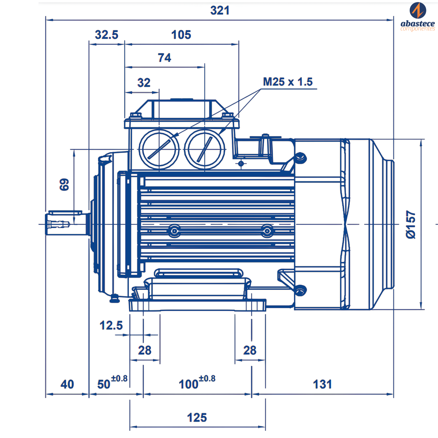 Motor Elétrico Trifásico 1CV/0,75kW 4 Polos Abb