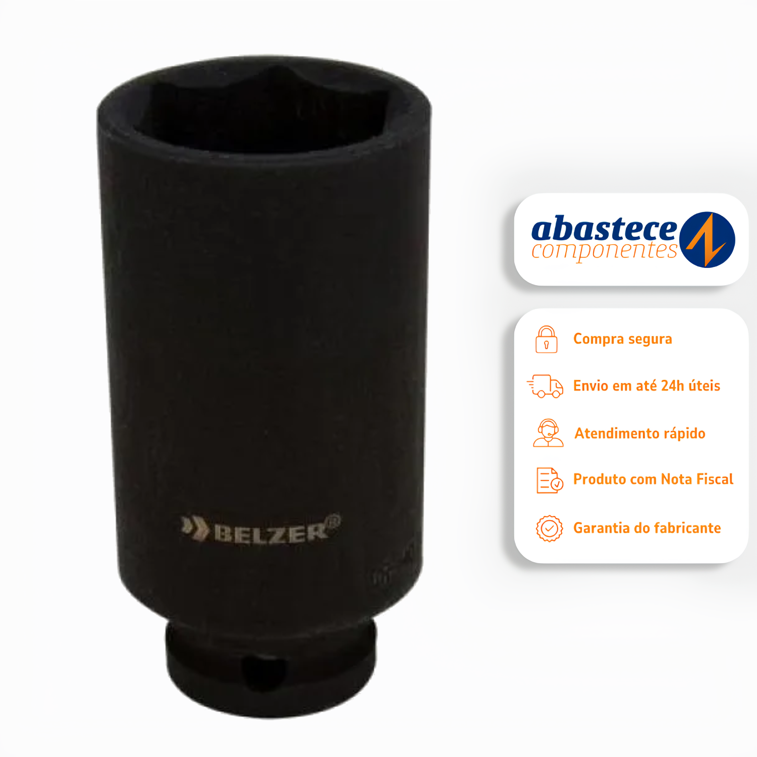 Soquete De Impacto Sextavado Longo 1/2" x 17mm Belzer