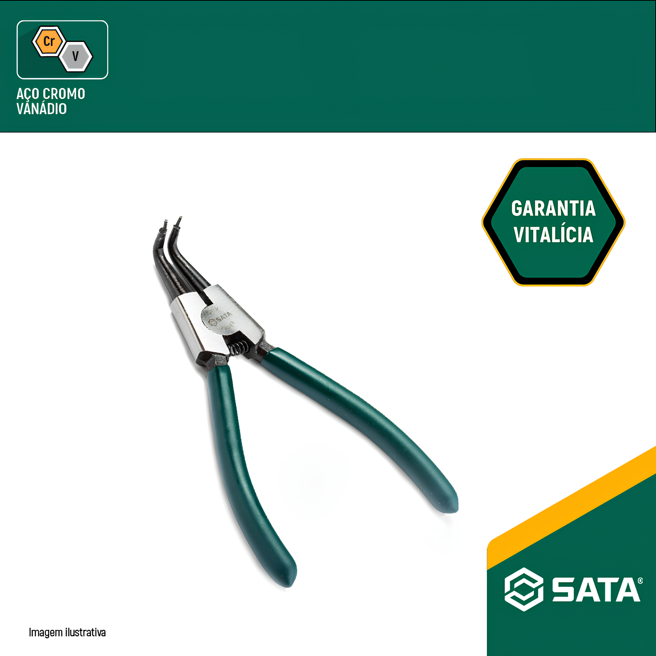 Alicate Anéis Externo Curvo de 5" ST72021ST Sata