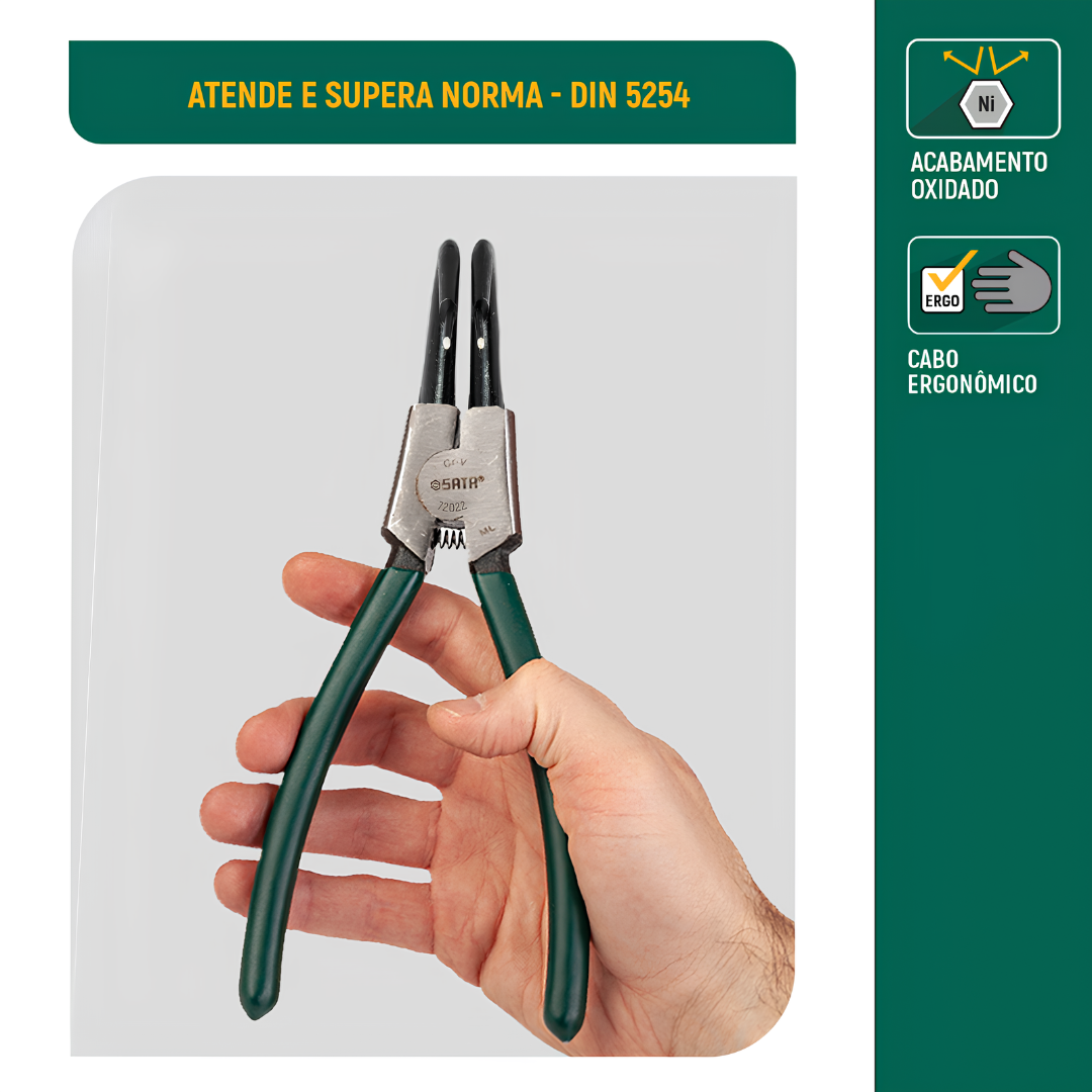 Alicate Para Aneis Externo Curvo 7" 19-60Mm St72022st Sata