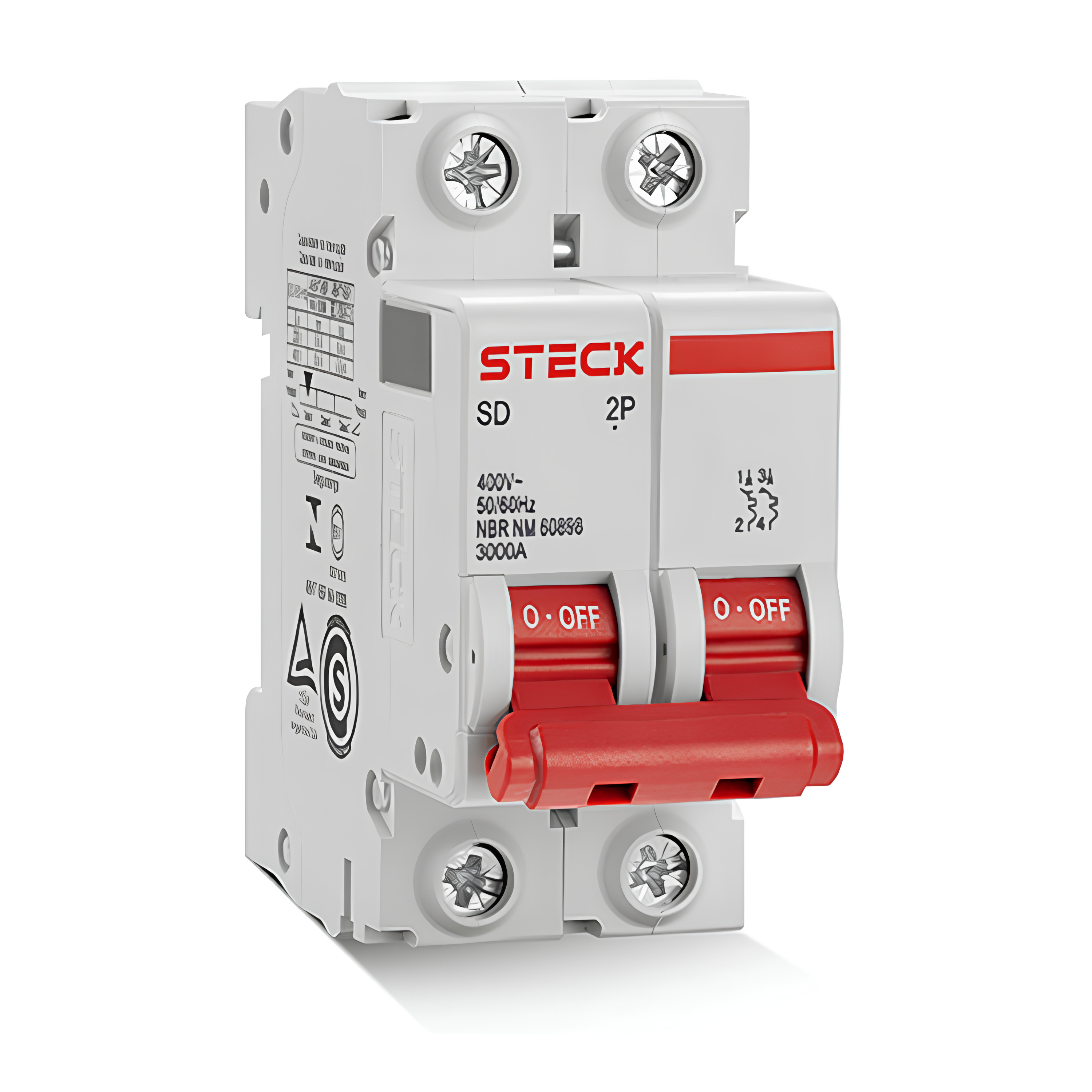 Disjuntor DIN Bipolar 63A SDD62C63 3KA – STECK