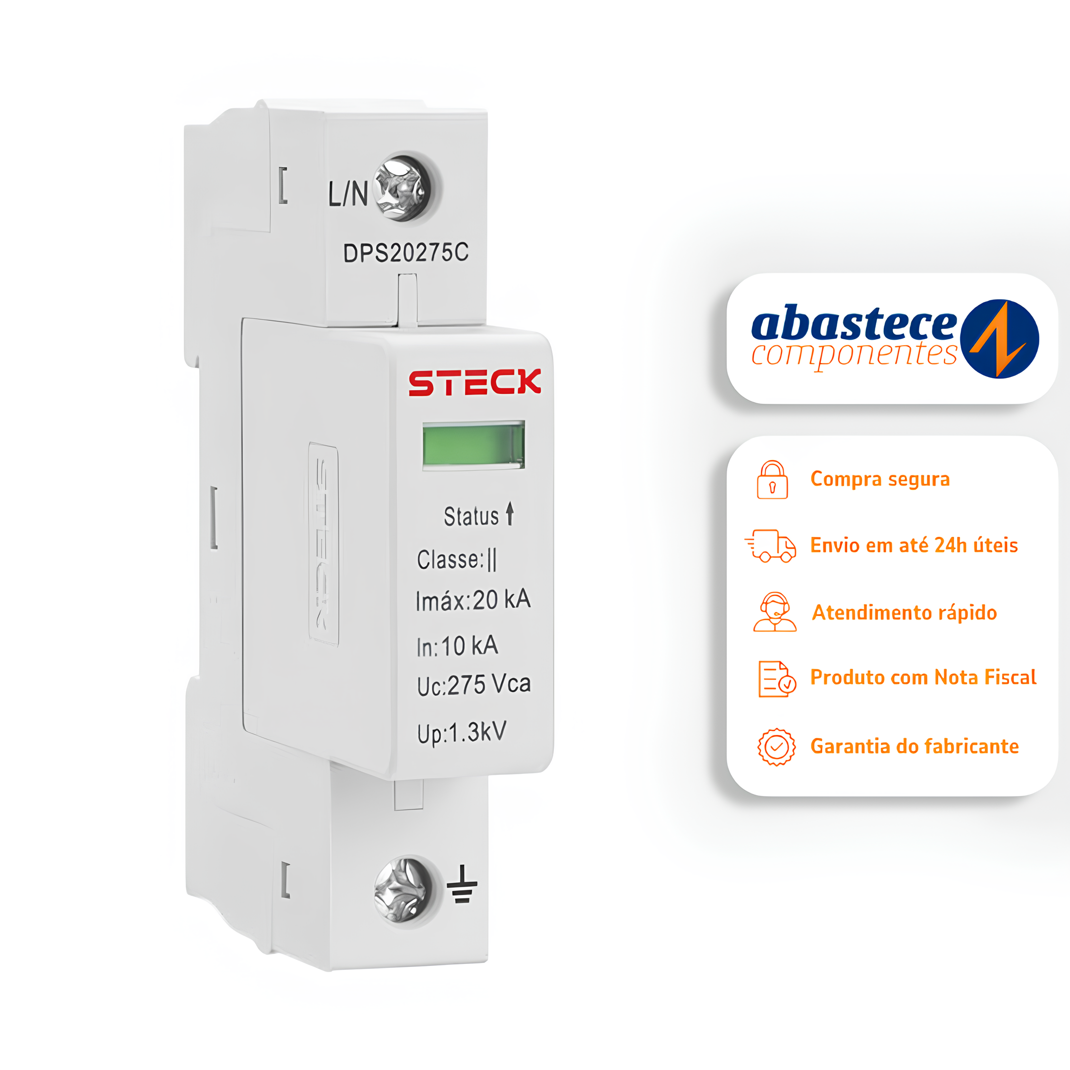 DPS Dispositivo Protetor de Surto 20ka 275v DPS20275C -Steck