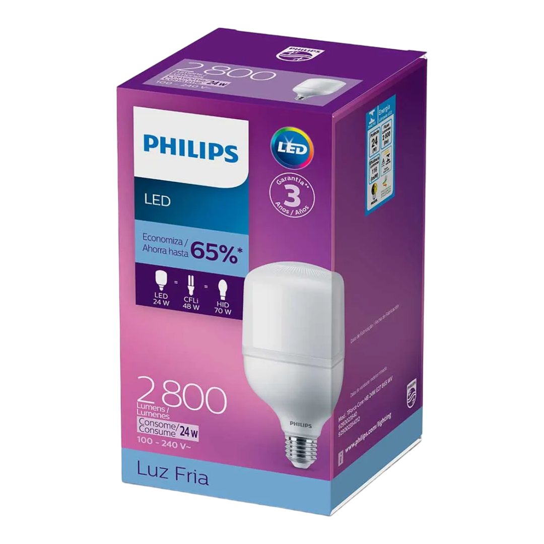 Lâmpada Led Alta Potência 24W 2800Lm E27 6500K Philips