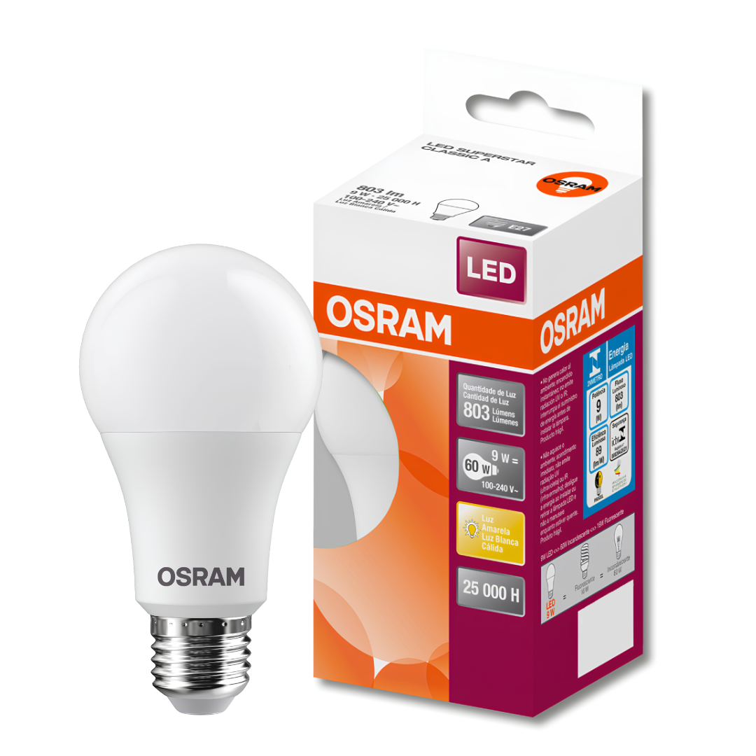 Lampada Led Bulbo 9W 803Lm 200° Ip20 Bivolt E27 Osram