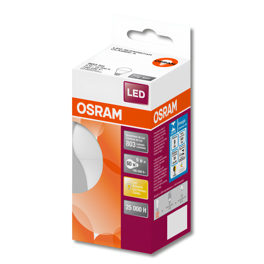 Lampada Led Bulbo 9W 803Lm 200° Ip20 Bivolt E27 Osram