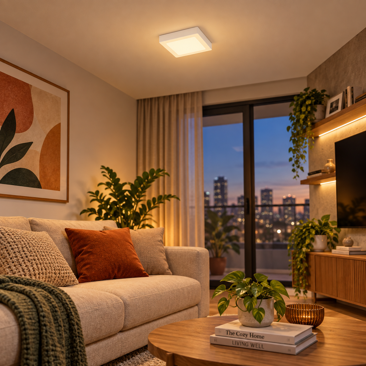 Luminária Led Quadrada Sobrepor 18W 1300Lm 21Cm Bivolt Dl252 Philips