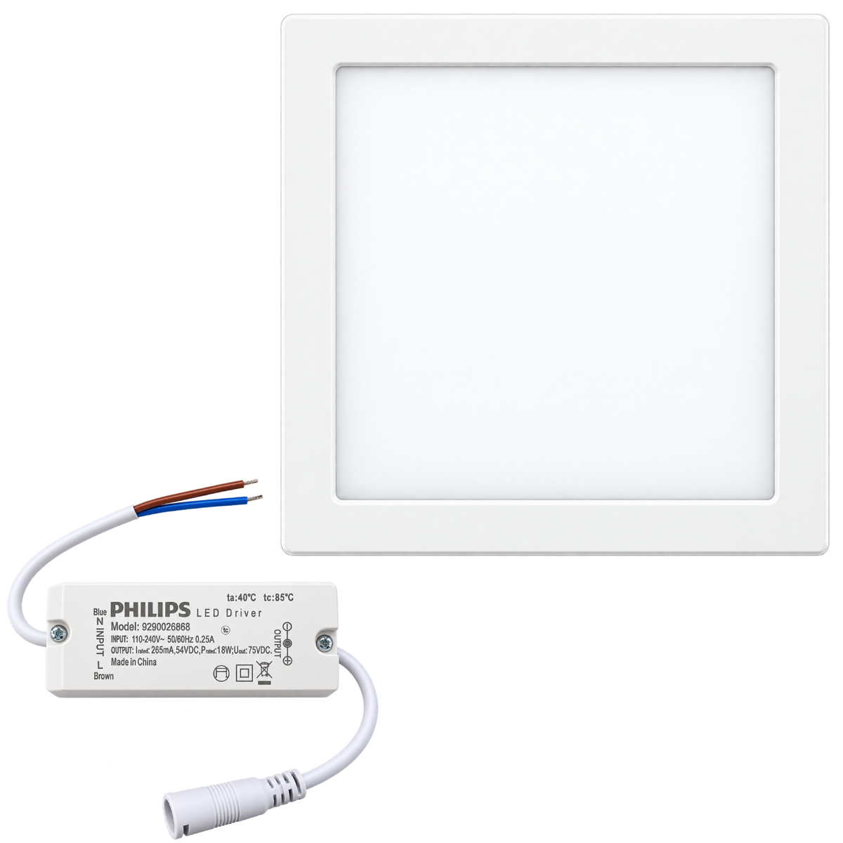 Luminária Led Quadrada Sobrepor 18W 1300Lm 21Cm Bivolt Dl252 Philips