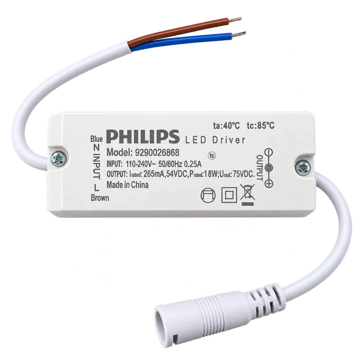 Luminária Led Quadrada Sobrepor 18W 1300Lm 21Cm Bivolt Dl252 Philips