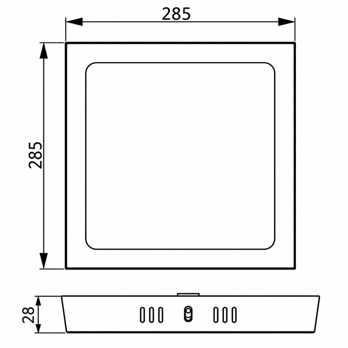 Luminária Led Quadrada Sobrepor 24W 2000Lm 28,5Cm Bivolt Dl252 Philips