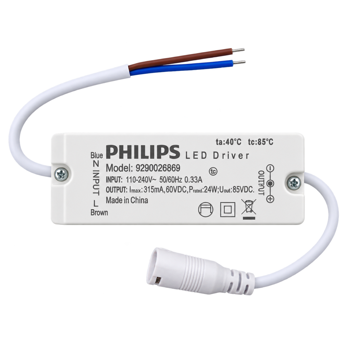 Luminária Led Quadrada Sobrepor 24W 2000Lm 28,5Cm Bivolt Dl252 Philips
