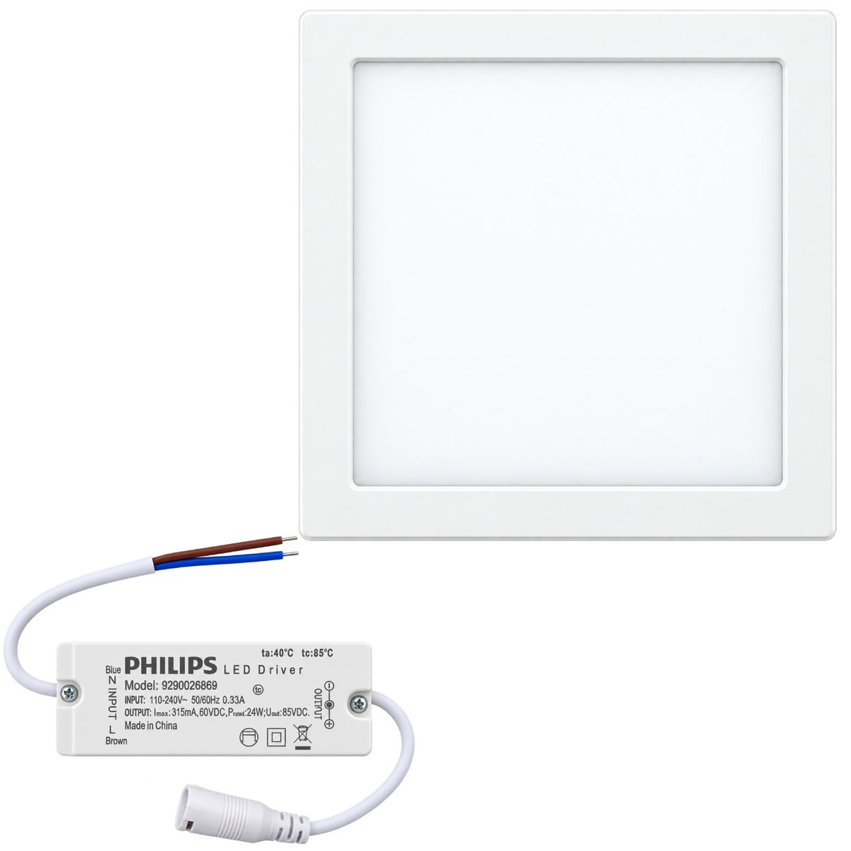 Luminária Led Quadrada Sobrepor 24W 2000Lm 28,5Cm Bivolt Dl252 Philips