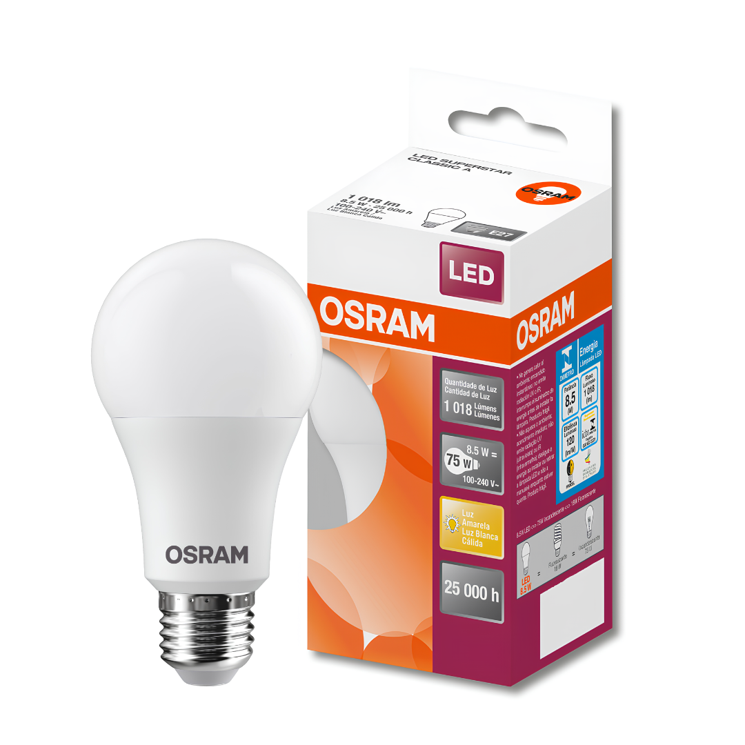 Lampada Led Bulbo 8,5W 1018Lm 180° Bivolt E27 Osram