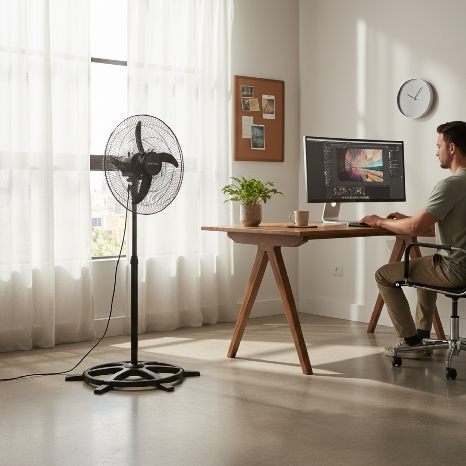 Ventilador De Coluna Oscilante Bivolt Preto 60Cm Ventisol<BR>