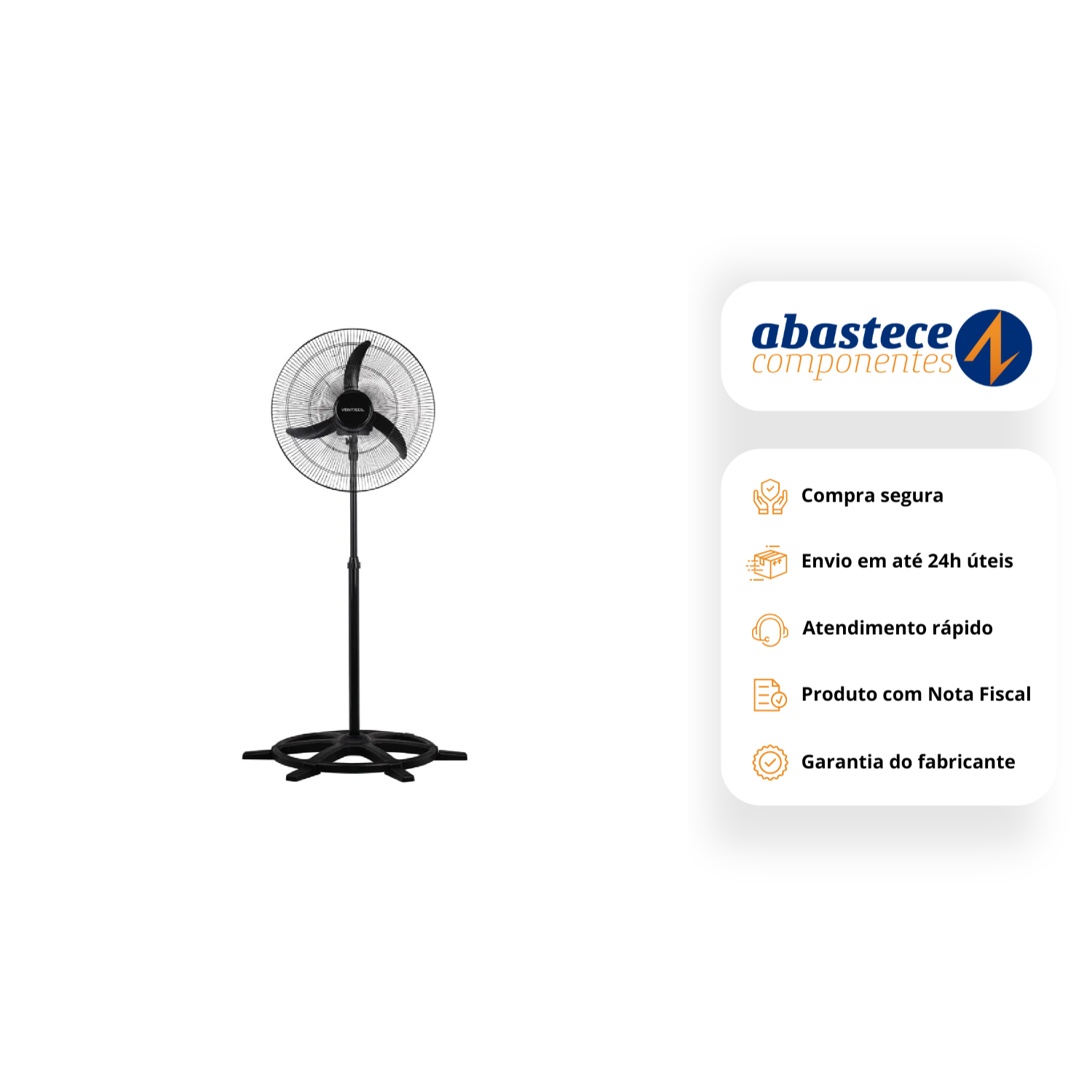 Ventilador De Coluna Oscilante Bivolt Preto 60Cm Ventisol