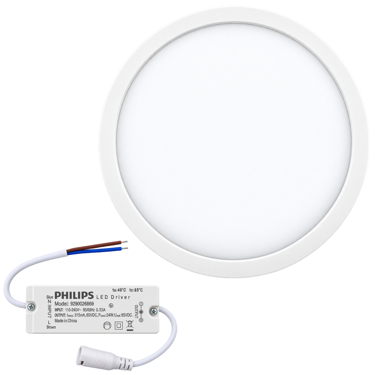 Luminária Led Redonda Sobrepor 24W 2000Lm Bivolt 29Cm Dl252 Philips