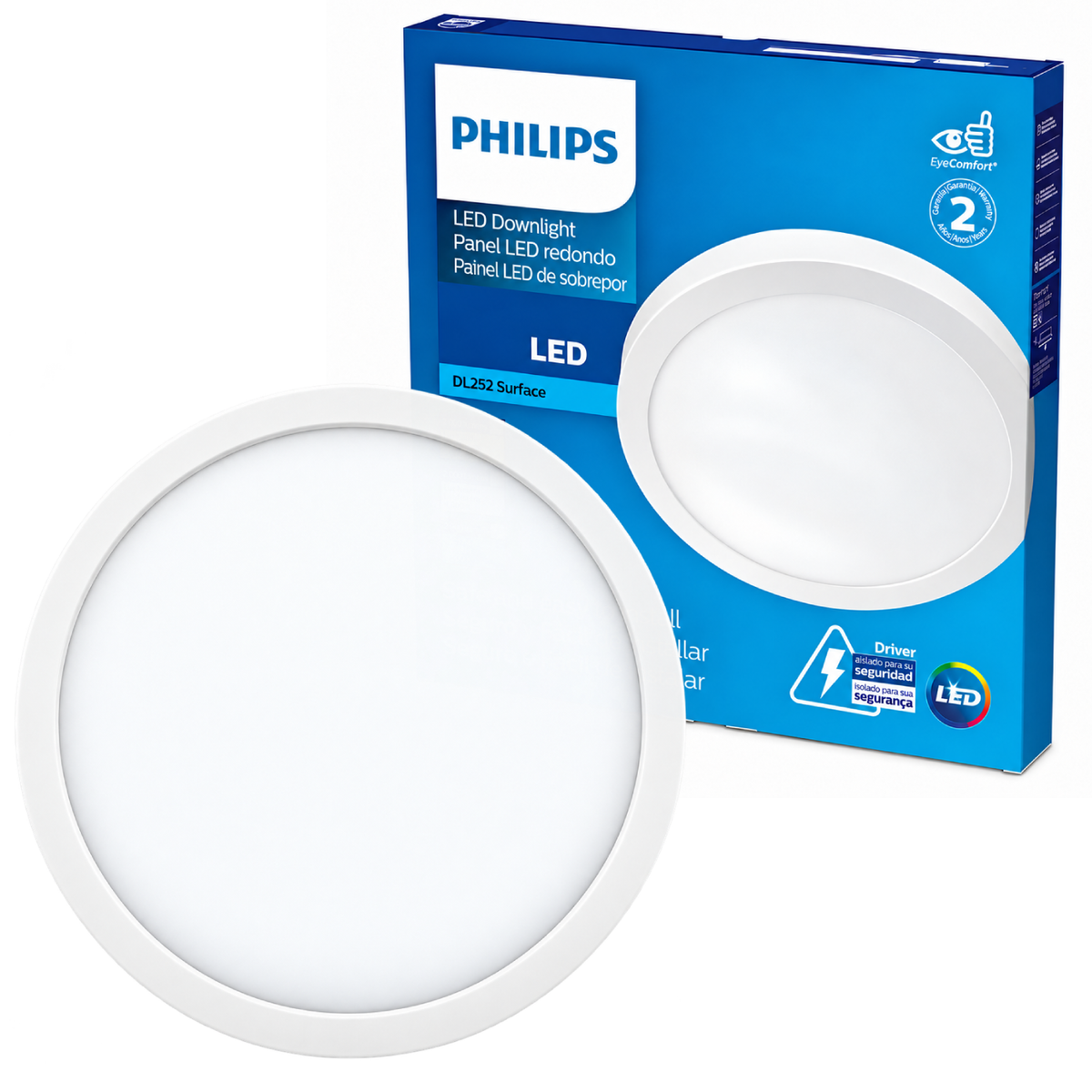 Luminária Led Redonda Sobrepor 24W 2000Lm Bivolt 29Cm Dl252 Philips