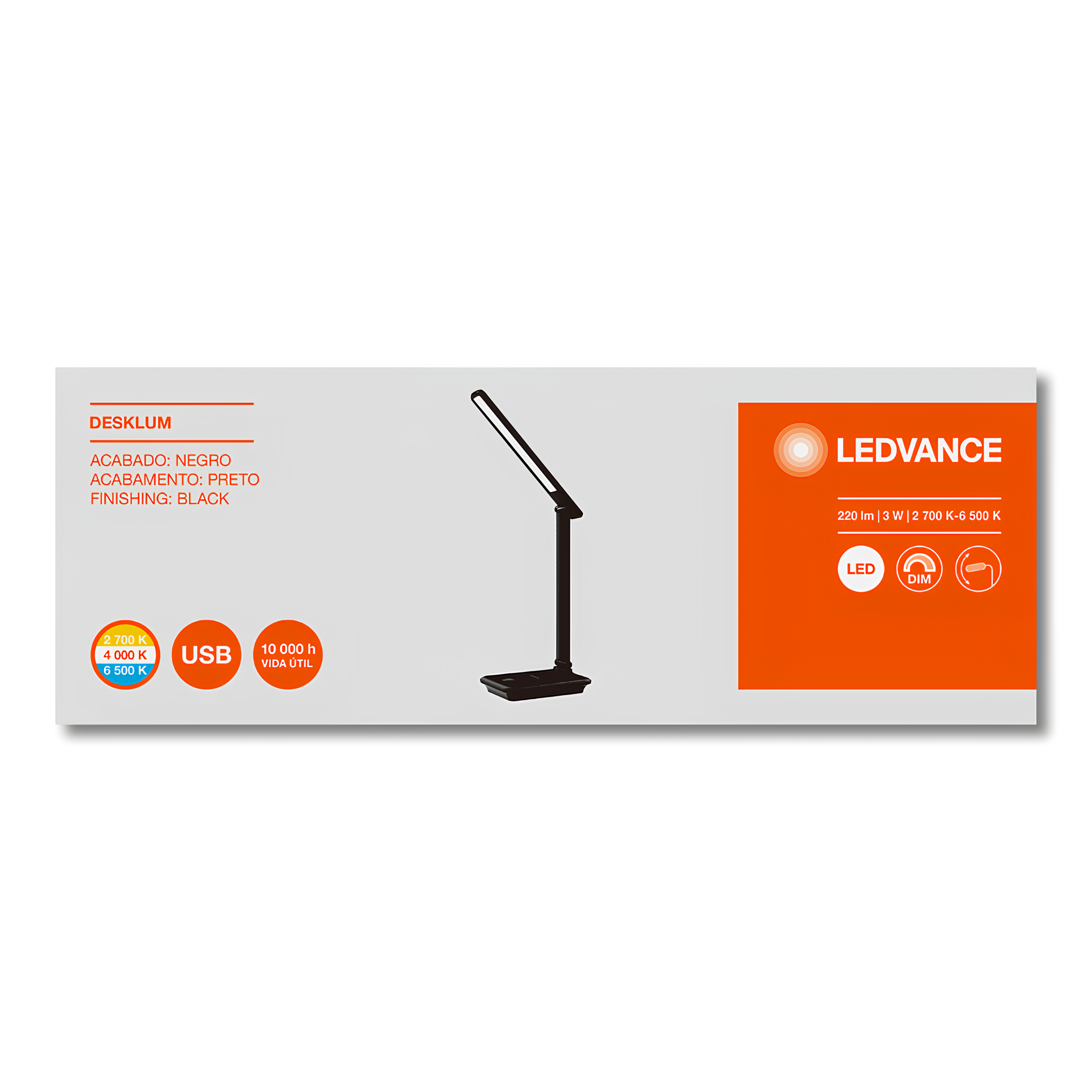 Luminaria Led Mesa Desklum 3W 220Lm Ip20 5V Ledvance