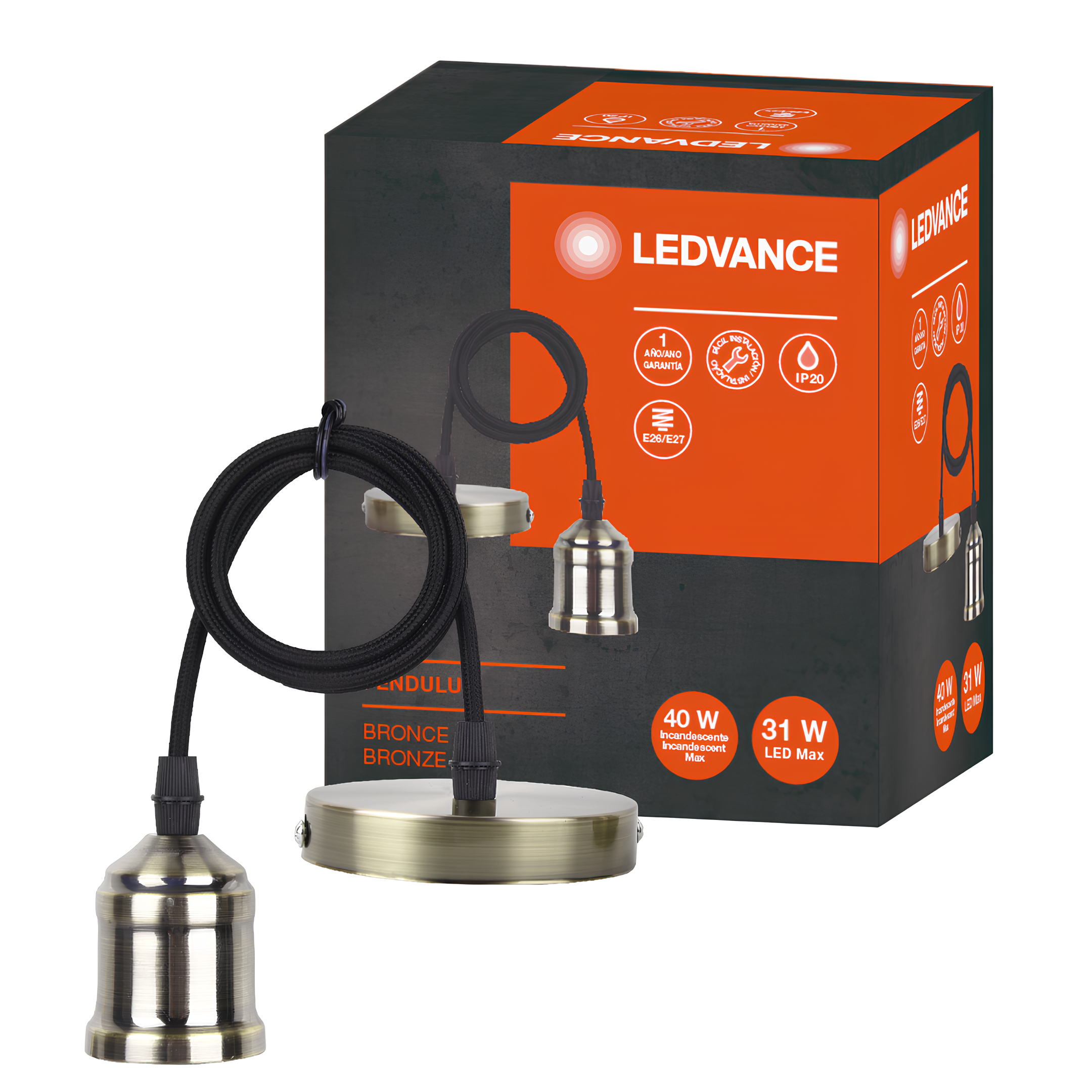 Luminaria Pendente Pendulum 40W Ip20 Bivolt E27 Ledvance