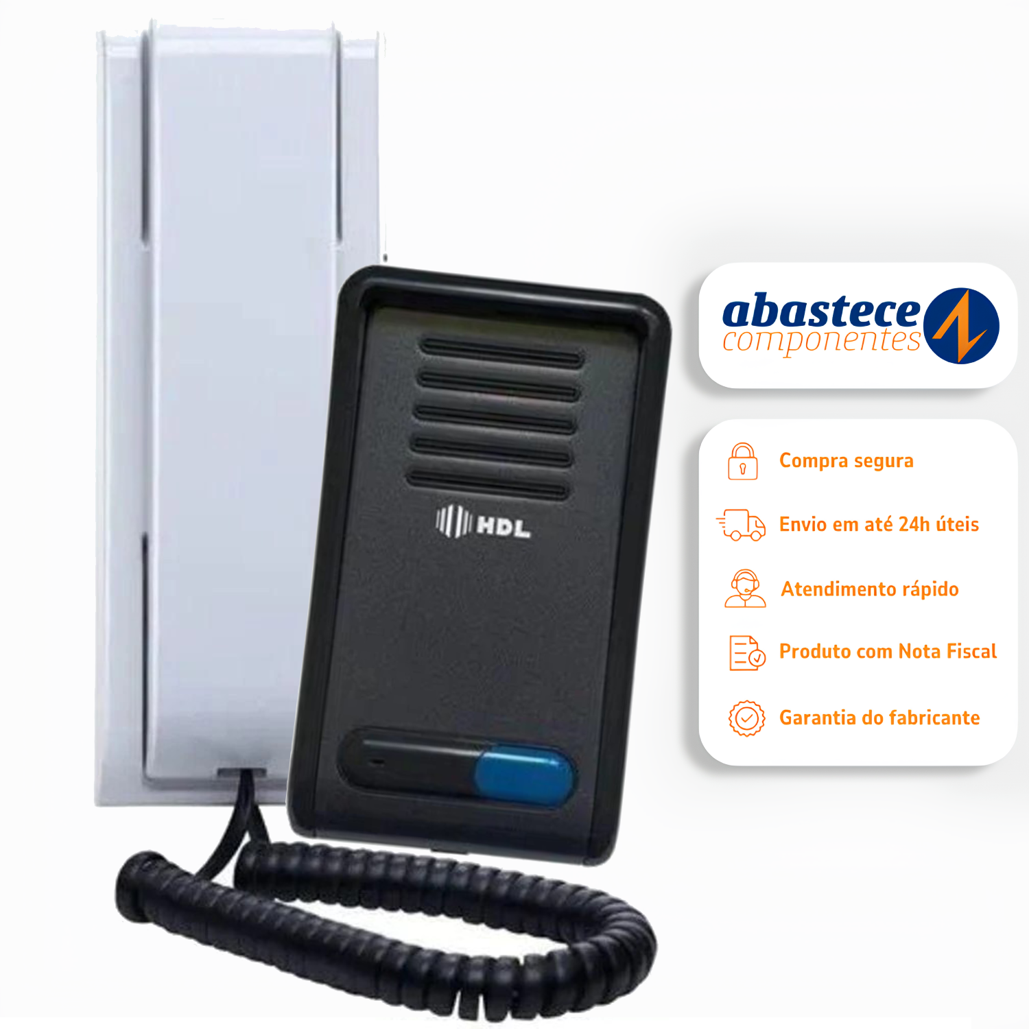 Porteiro Eletrônico HDL F8-SN C/ Interfone AZ-S02 Branco HDL