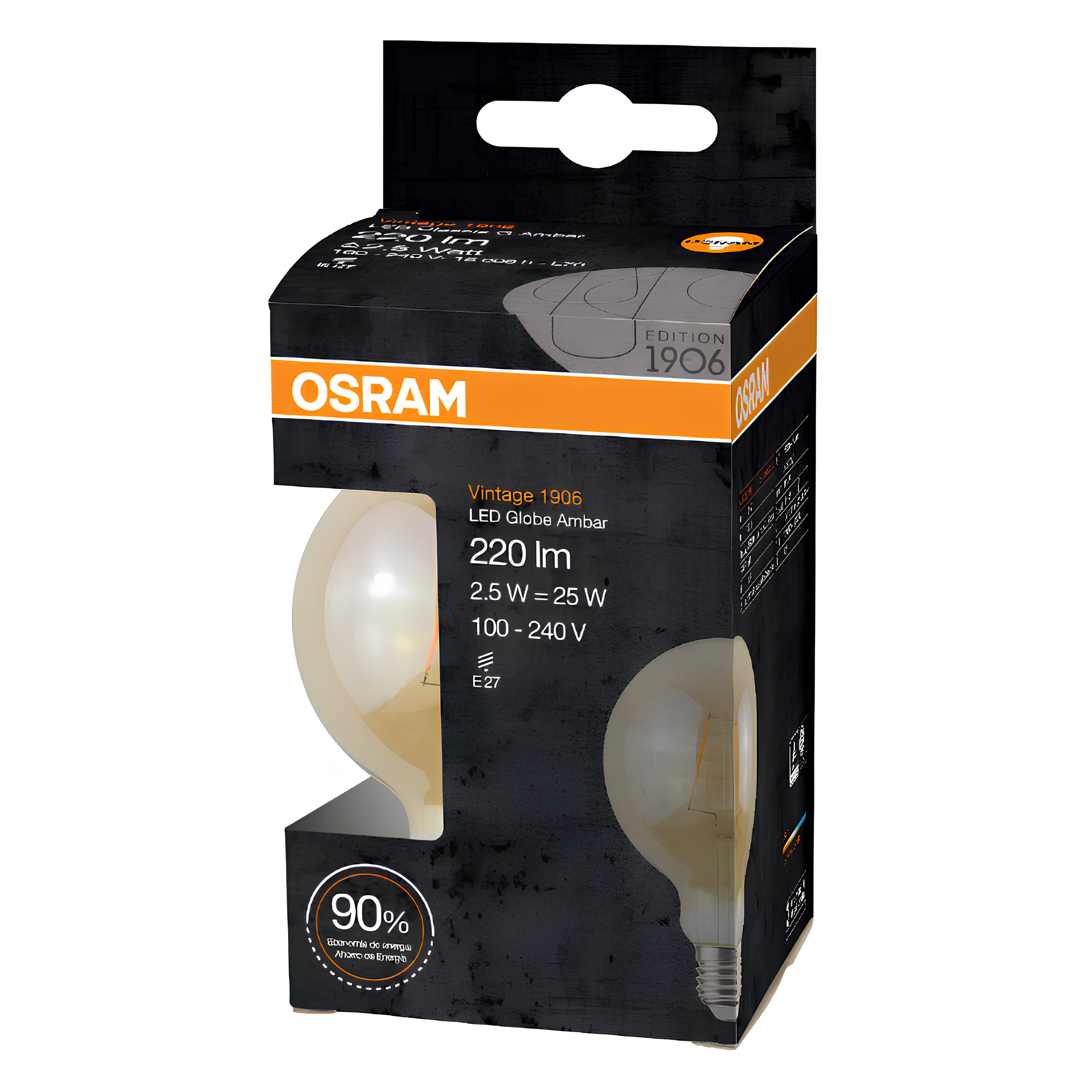 Lampada Led Globo G95 Filamento Vintage 2,5W 2500K 220Lm Osram