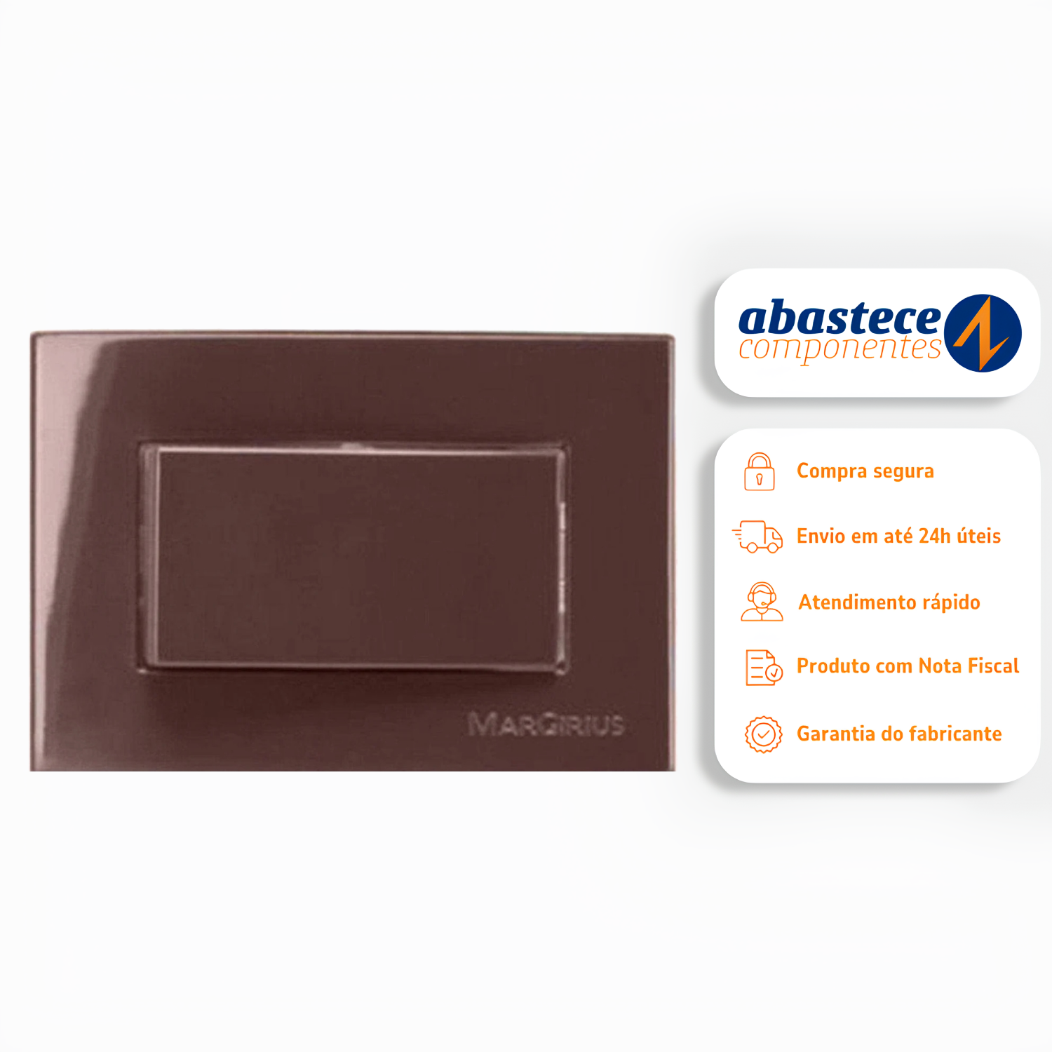 Interruptor Para Moveis Paralelo Marrom Sleek 10A Margirius