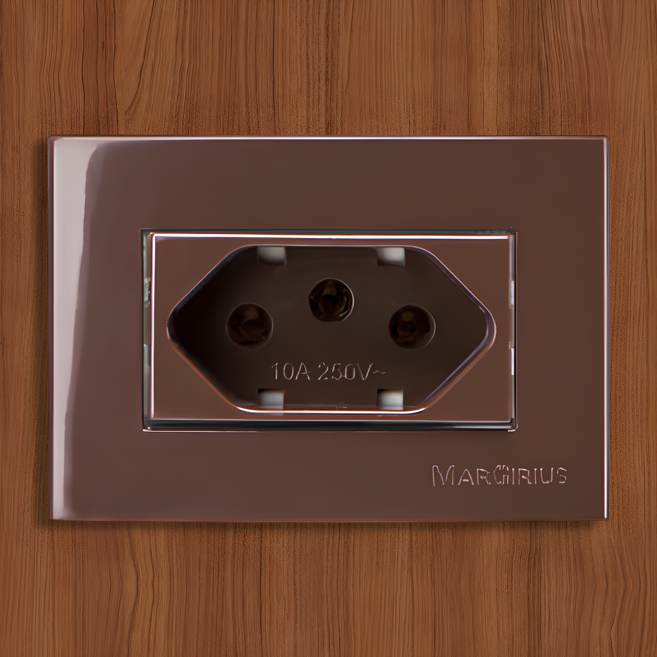Tomada Para Moveis Marrom Sleek 10A 65X45mm Margirius