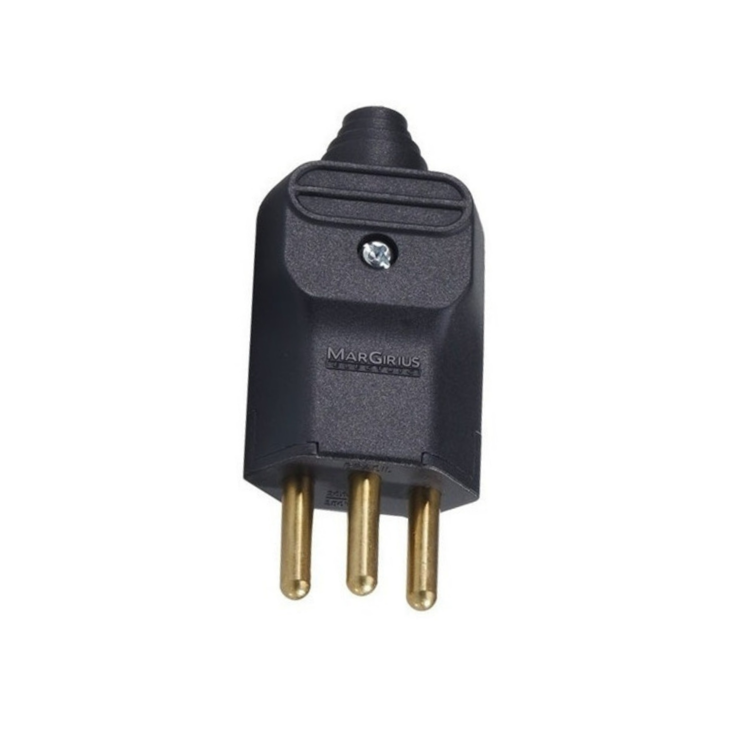 Plugue Macho Com Prensa Cabo Preto 2P+T 20A 180° Margirius