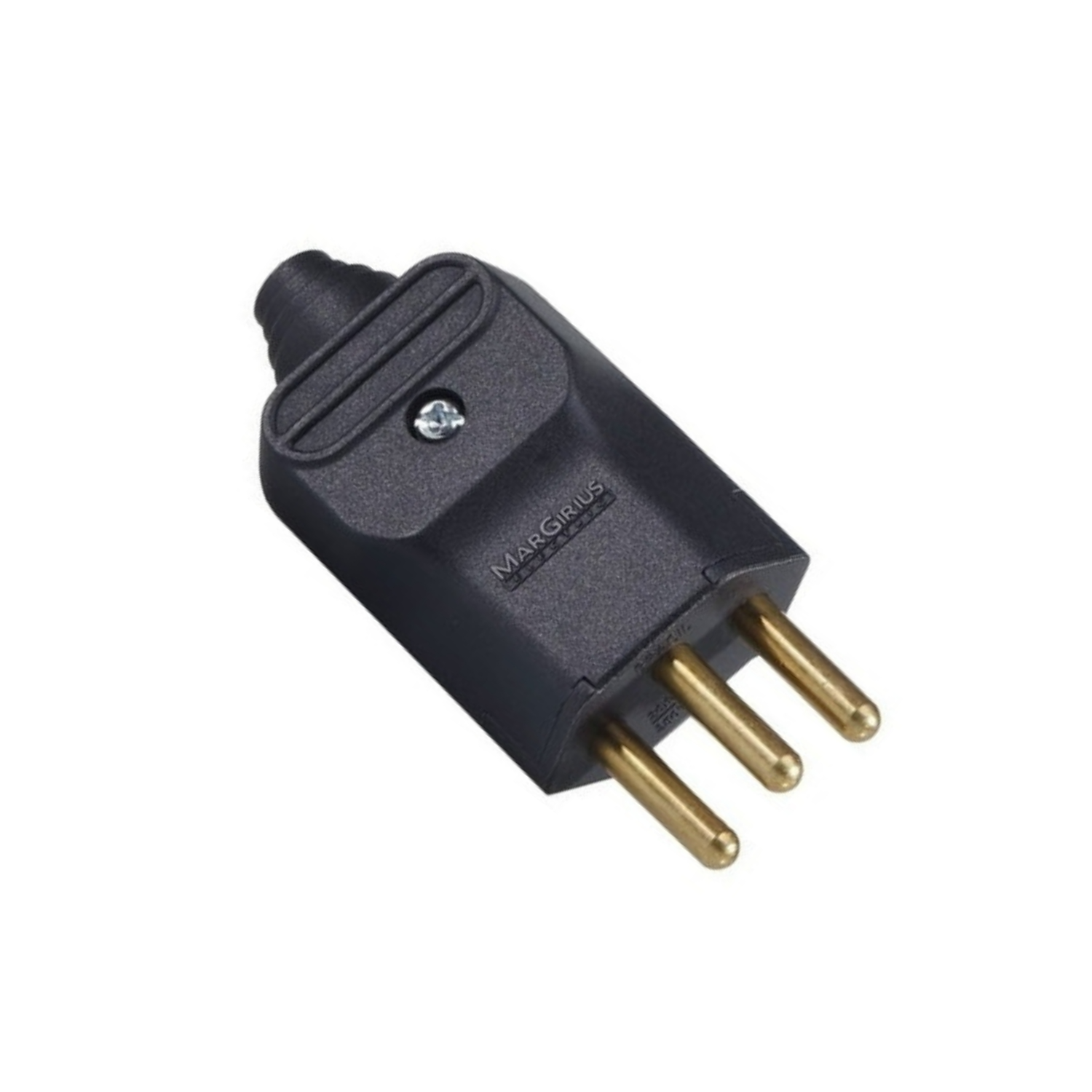 Plugue Macho Com Prensa Cabo Preto 2P+T 20A 180° Margirius