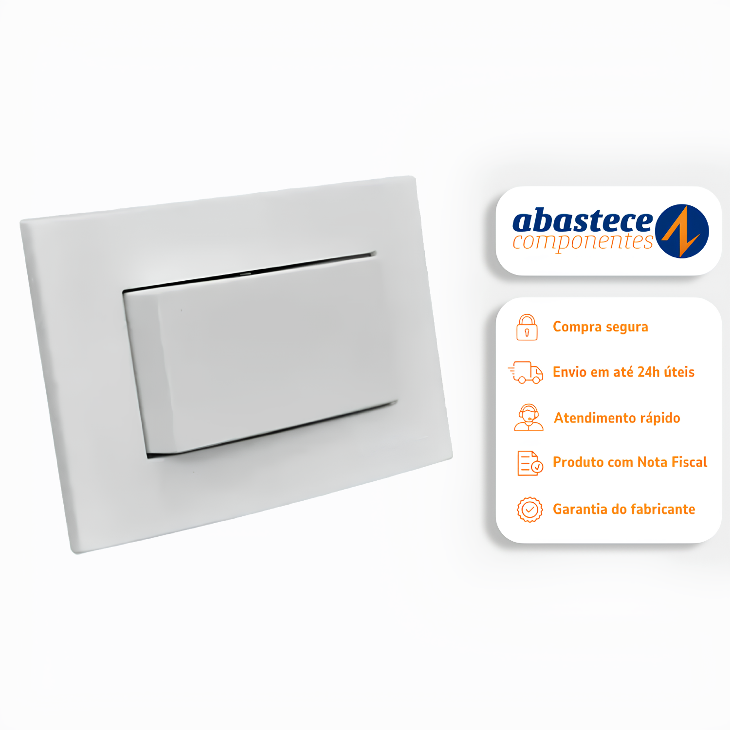 Interruptor Para Moveis Simples Branco Clean 10A Margirius