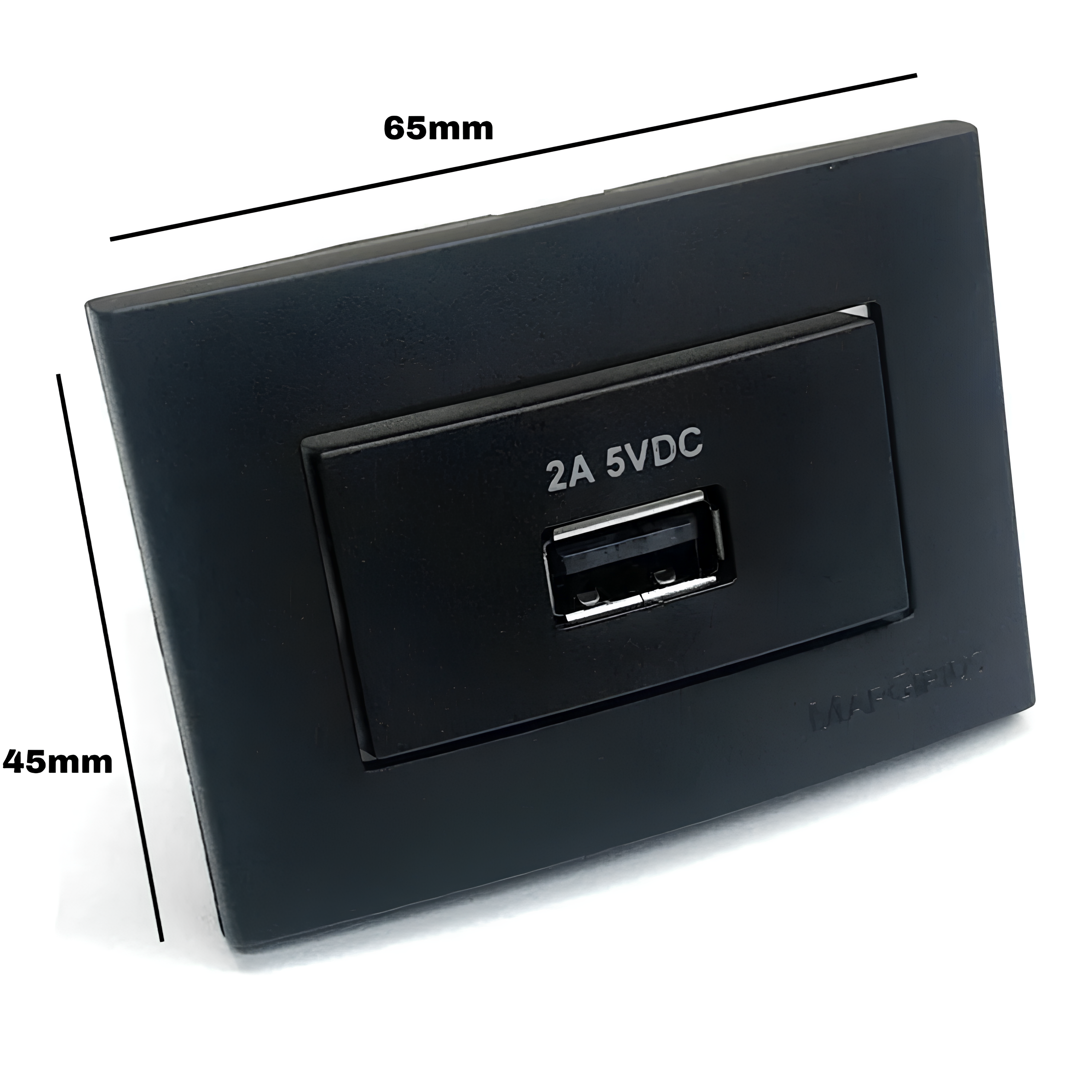 Tomada Carregador Usb P/Moveis 2a Ebony Biv Sleek Margirius