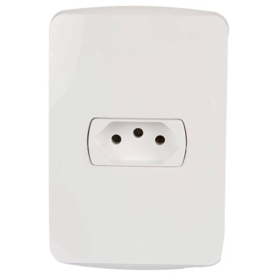 Conjunto Tomada 2P+T 10A 250V Pl/Br Miluz S3B60340 Schneider