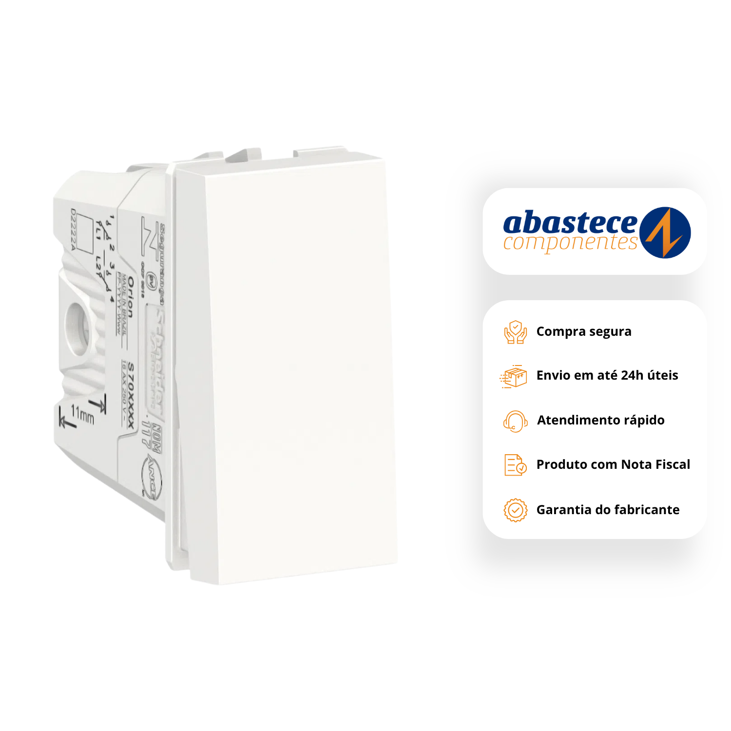 Modulo Interruptor Bipolar Paralelo 10A 250V Orion S70110404 Schneider