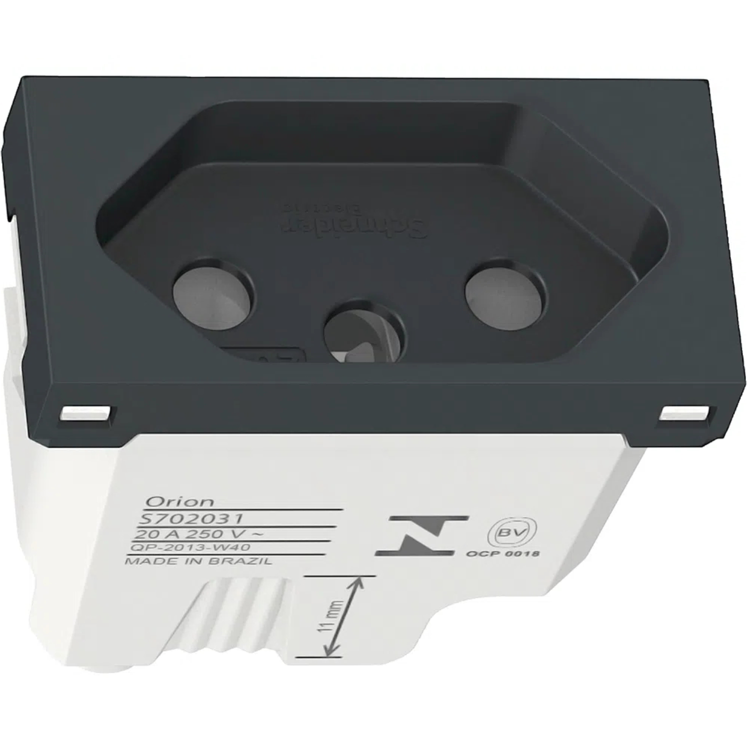 Modulo Tomada 2P+T 20A 250V Grafite Orion S70203194 Schneider