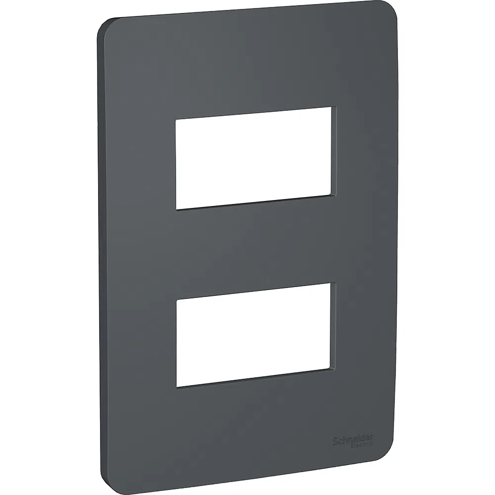 Placa 4X2 2 Postos Stellar Black Orion S730121294 Schneider