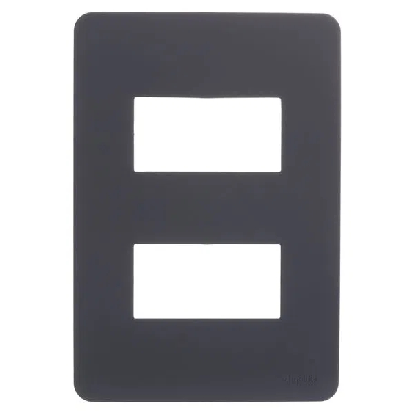 Placa 4X2 2 Postos Stellar Black Orion S730121294 Schneider